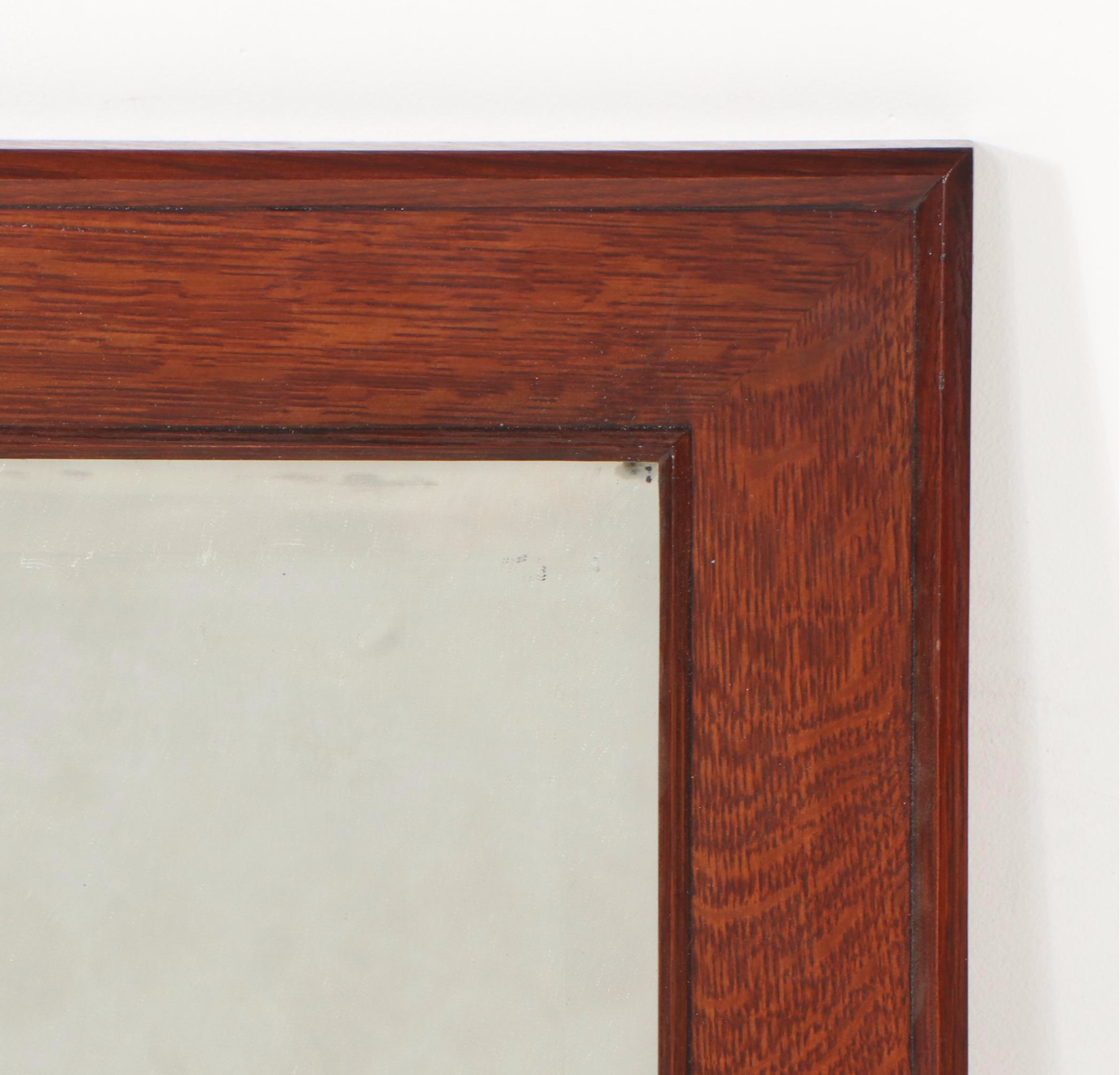 Late Victorian Oak Overmantel Mirror, Late 19th/Early 20th Century
