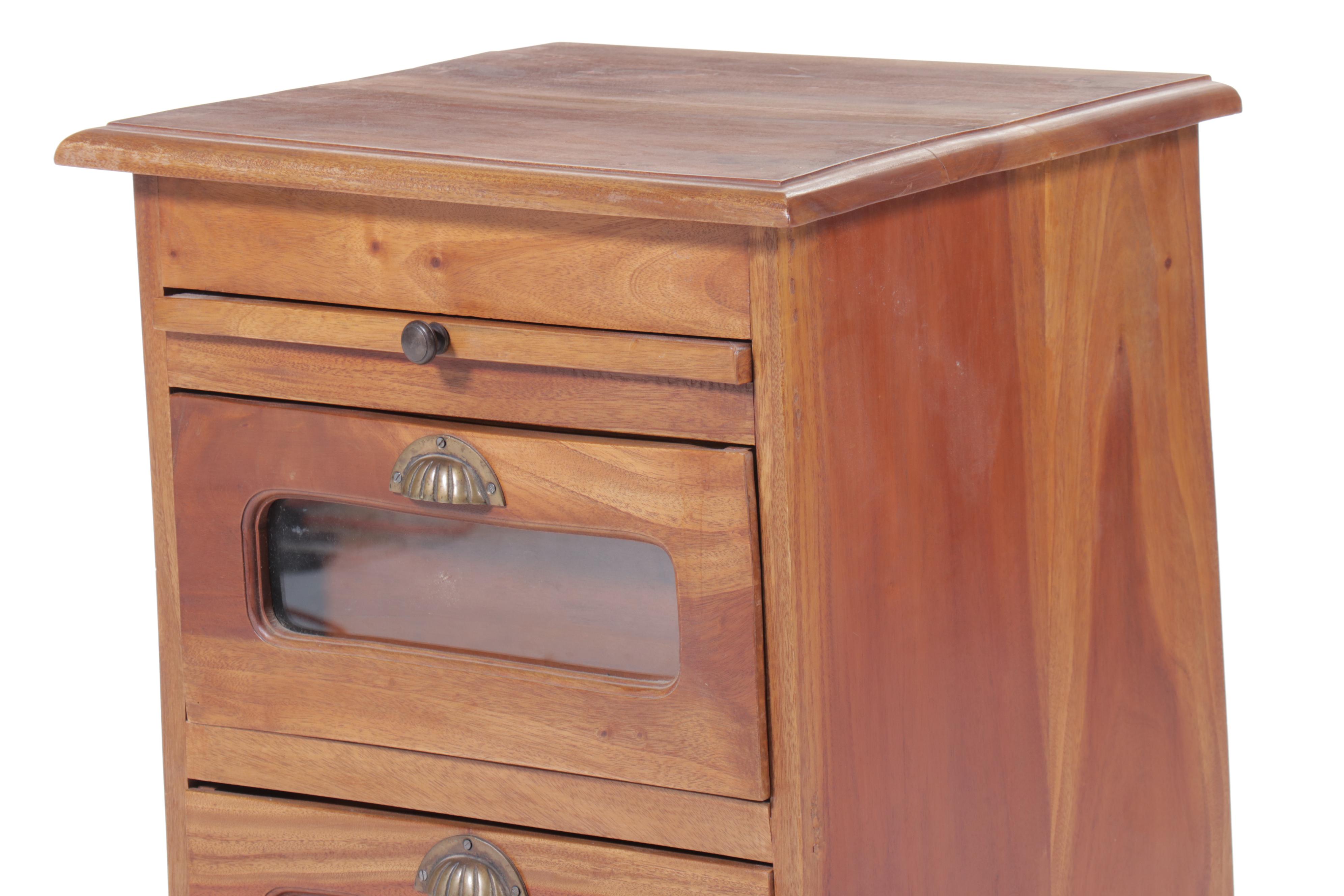Three-Drawer Haberdasher's Chest with Glass Front Drawers