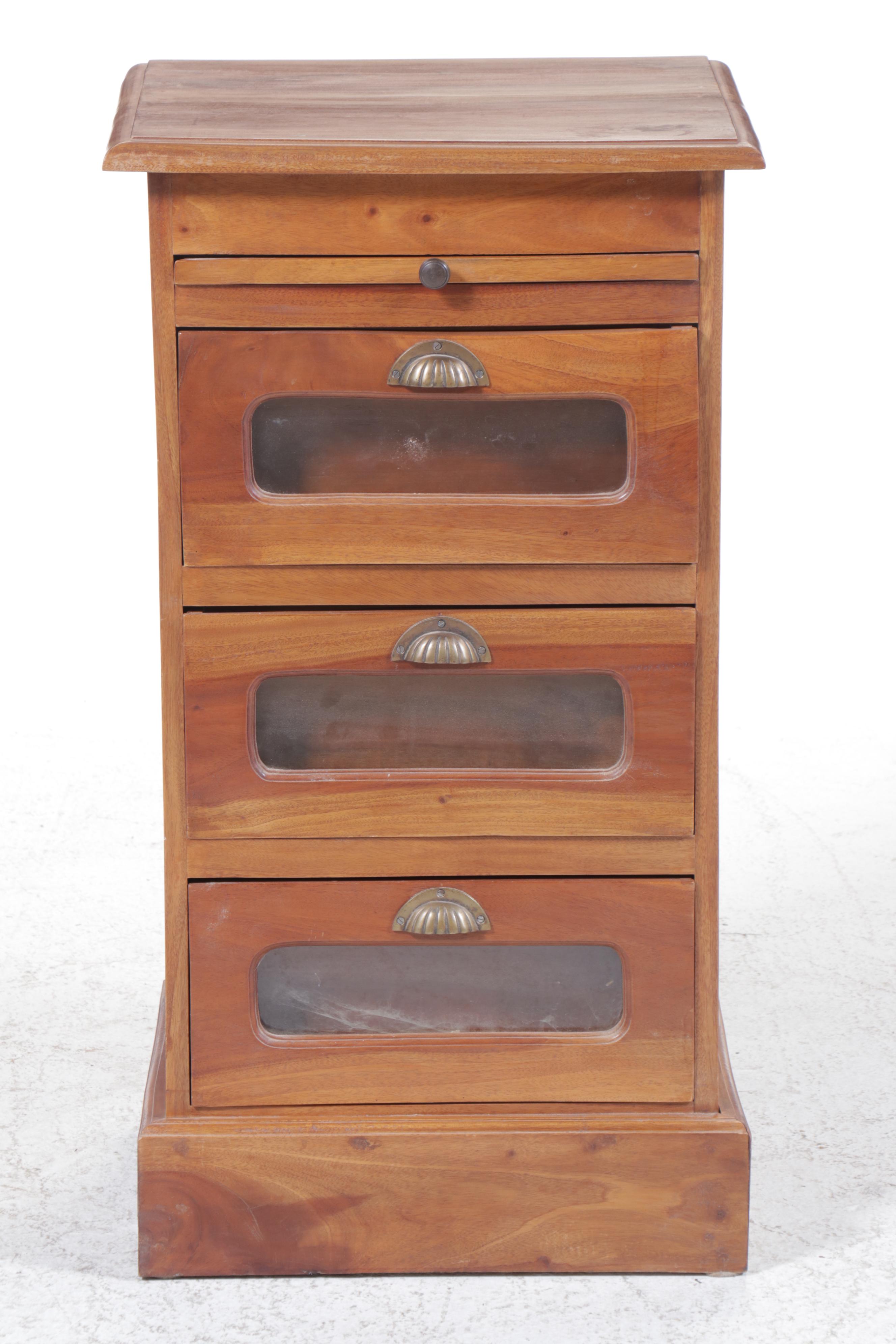 Three-Drawer Haberdasher's Chest with Glass Front Drawers