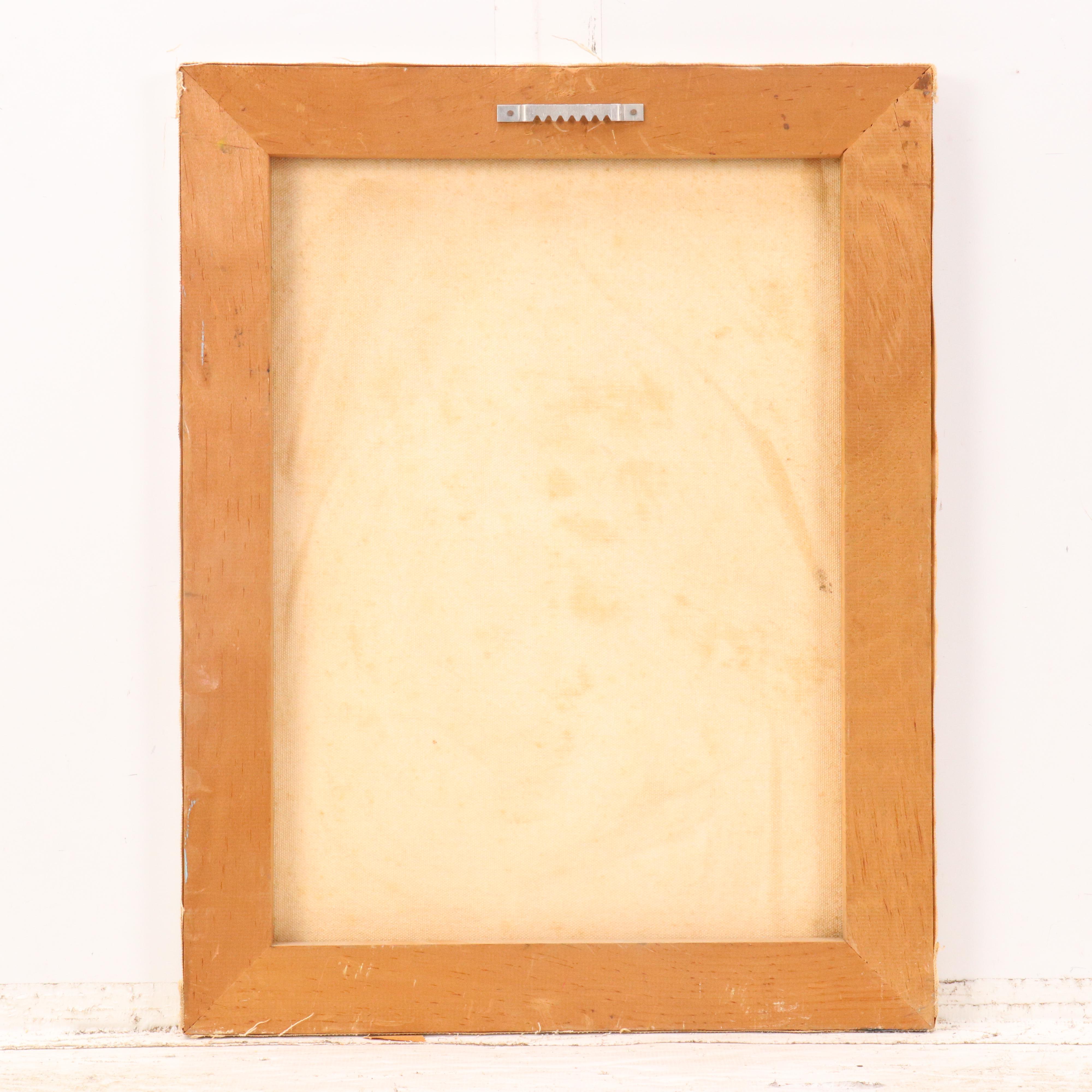 M. Black Impasto Oil Clown Portrait Painting