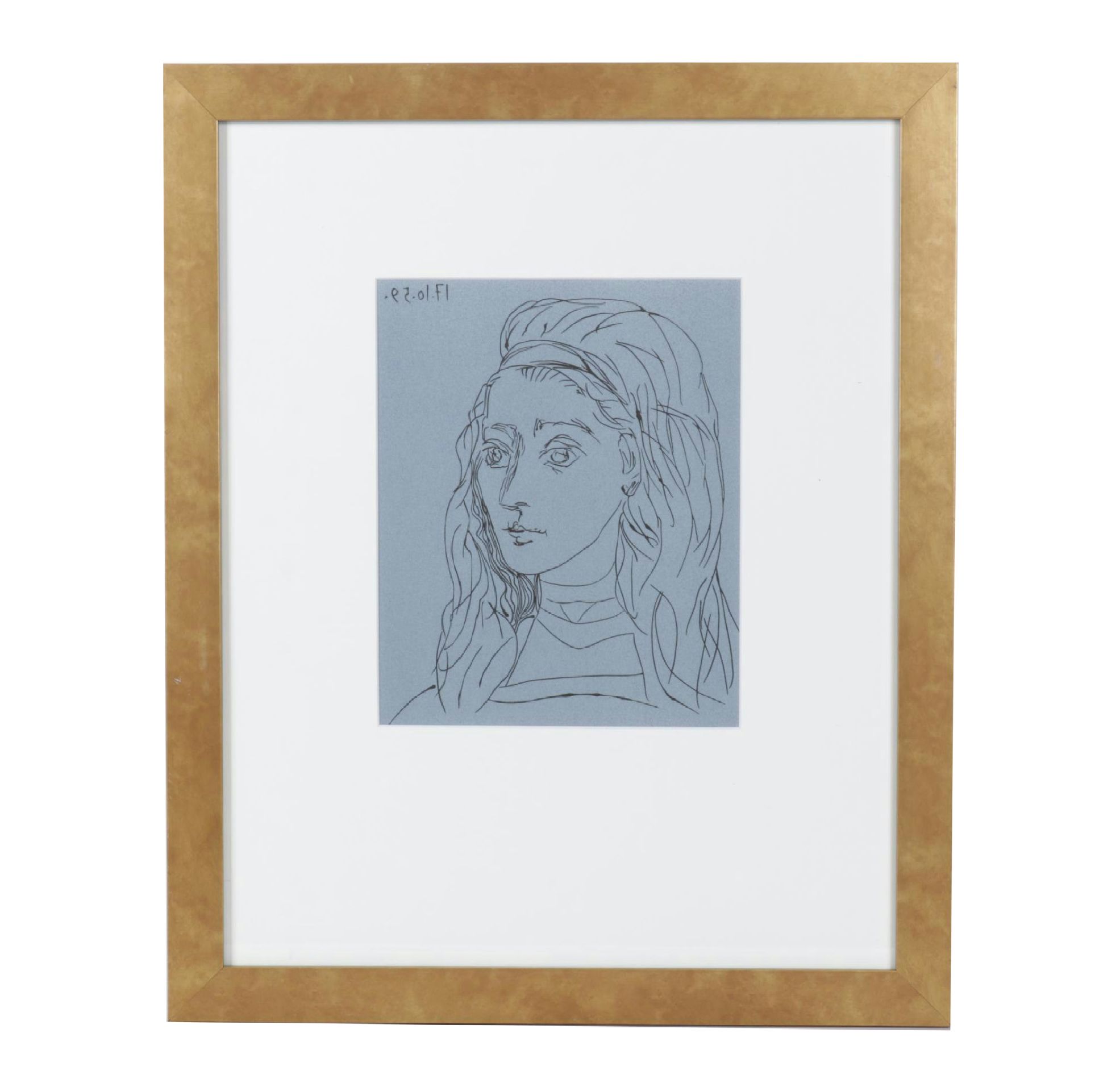 Pablo Picasso Linoleum Cut "Jacqueline," 1962