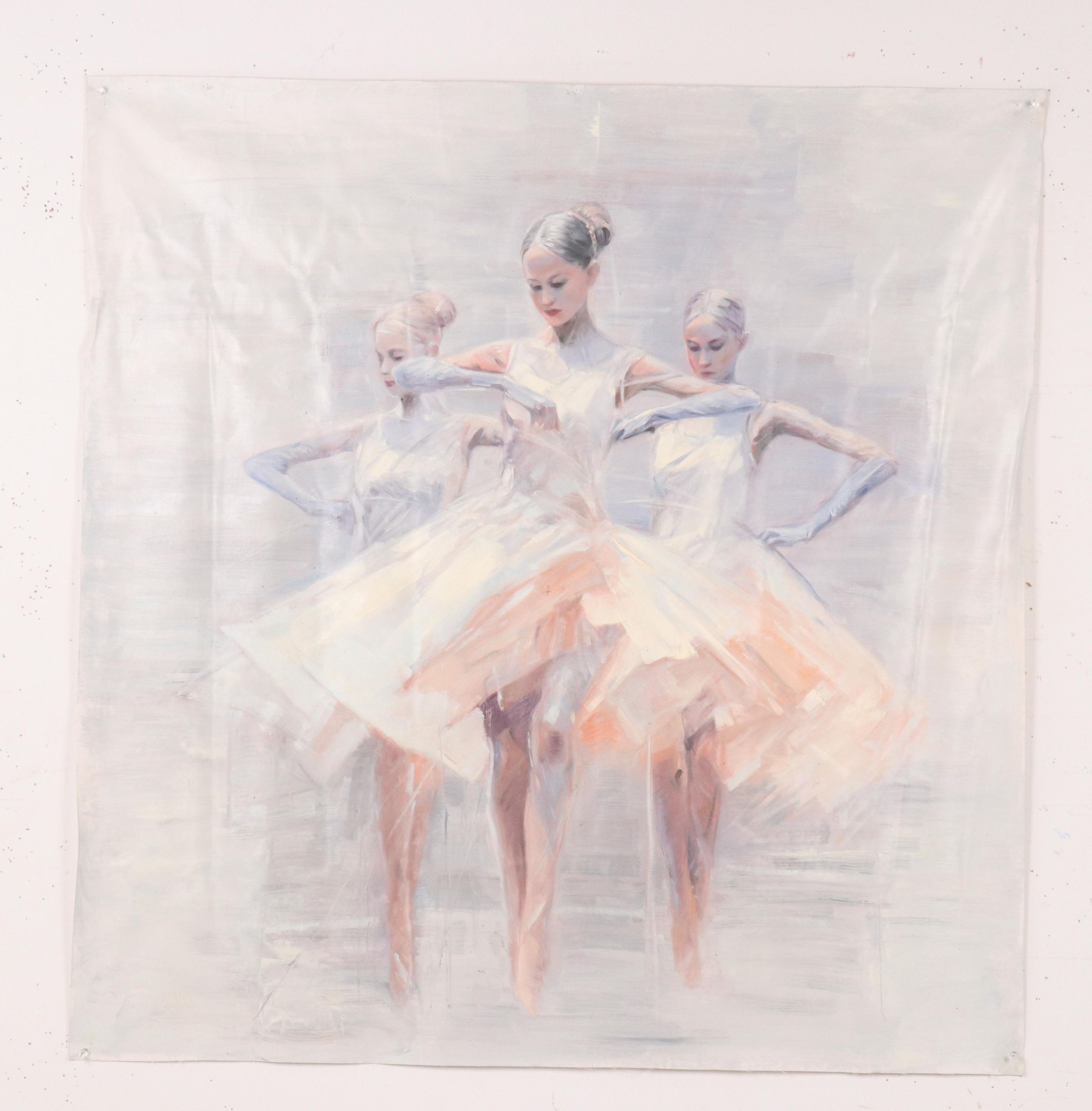 N. Ming Figural Oil Painting of Ballet Dancers, 21st Century