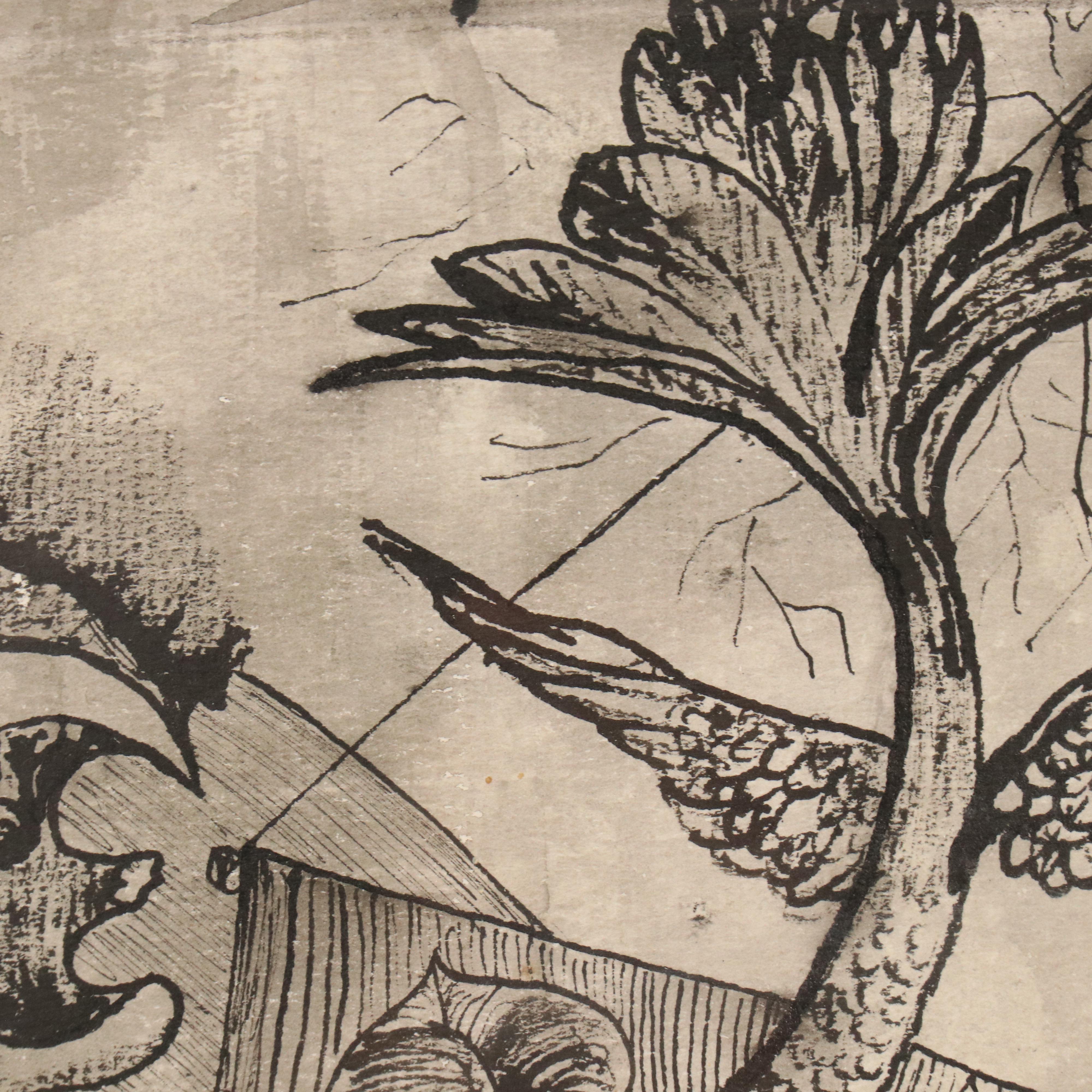 Thomas L. Willis Jr. Surrealist Ink Drawing, 1987