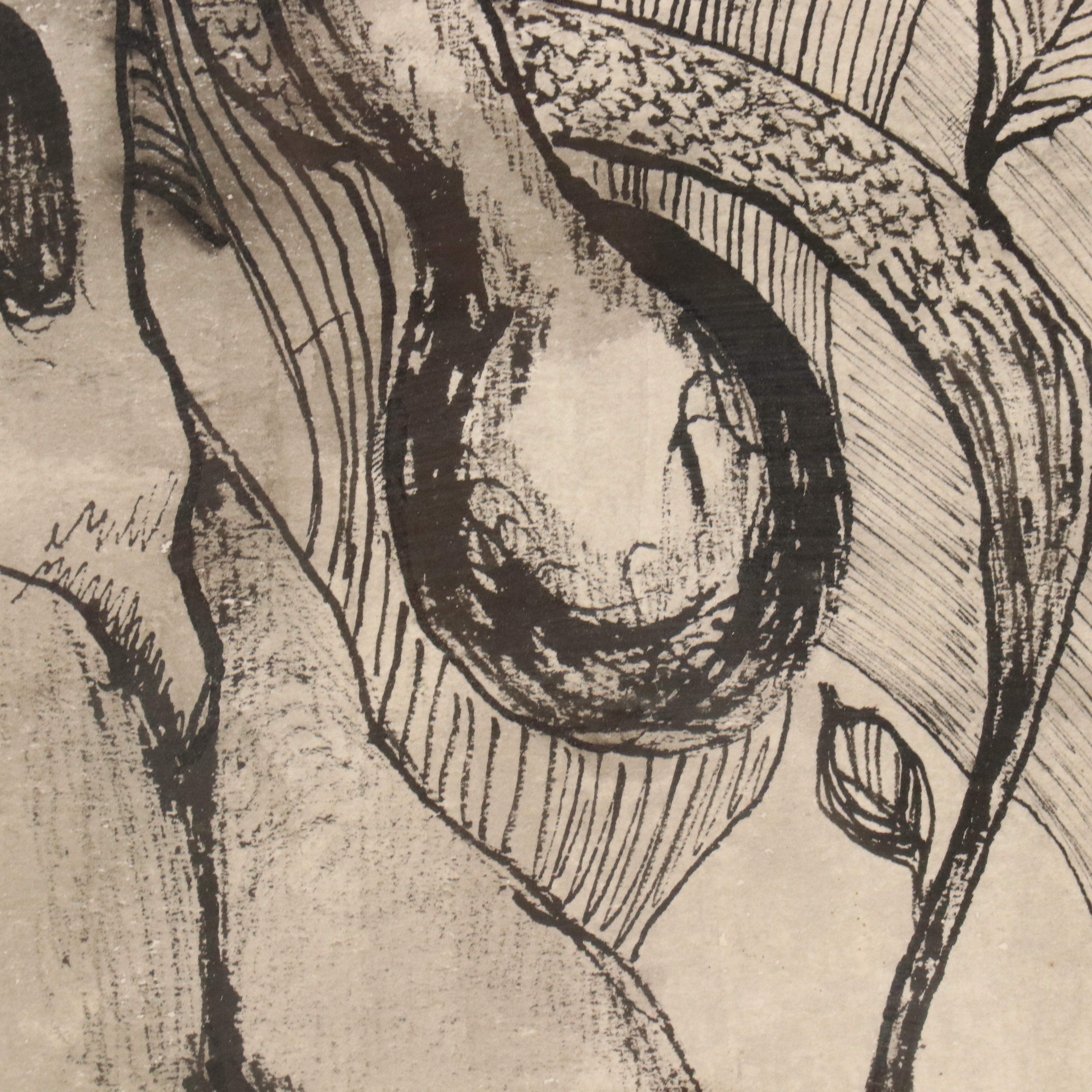 Thomas L. Willis Jr. Surrealist Ink Drawing, 1987