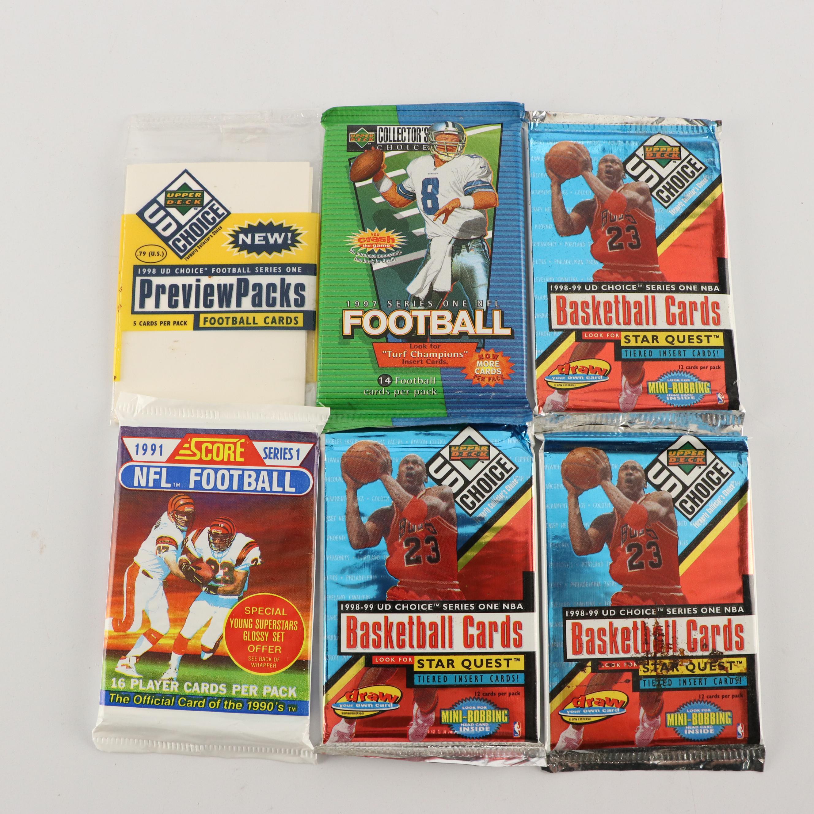 Score, Upper Deck, and Other Sealed Sports Trading Card Packs with More
