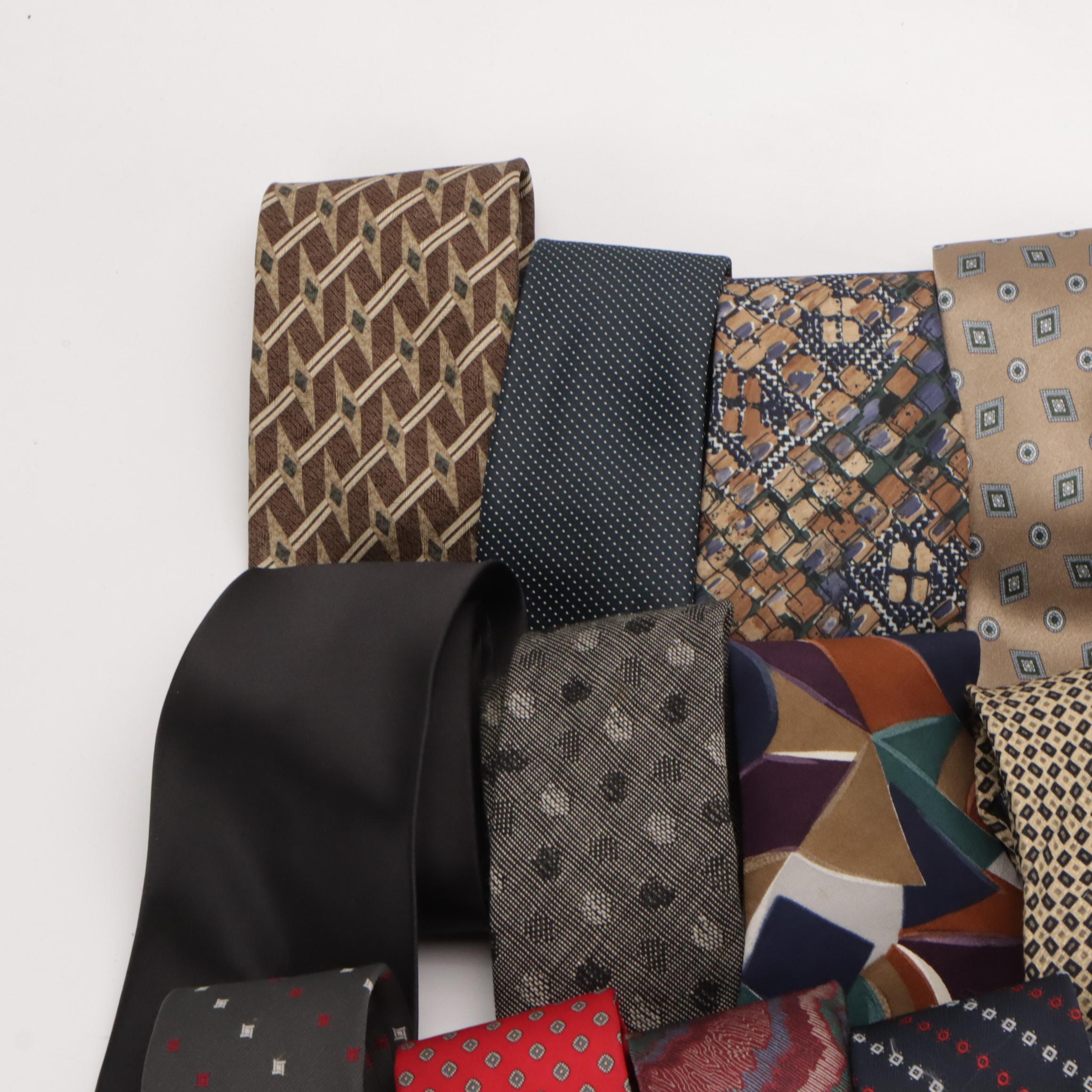 Assorted Silk Printed Neckties by Alviero Martini, Pierre Cardi with More