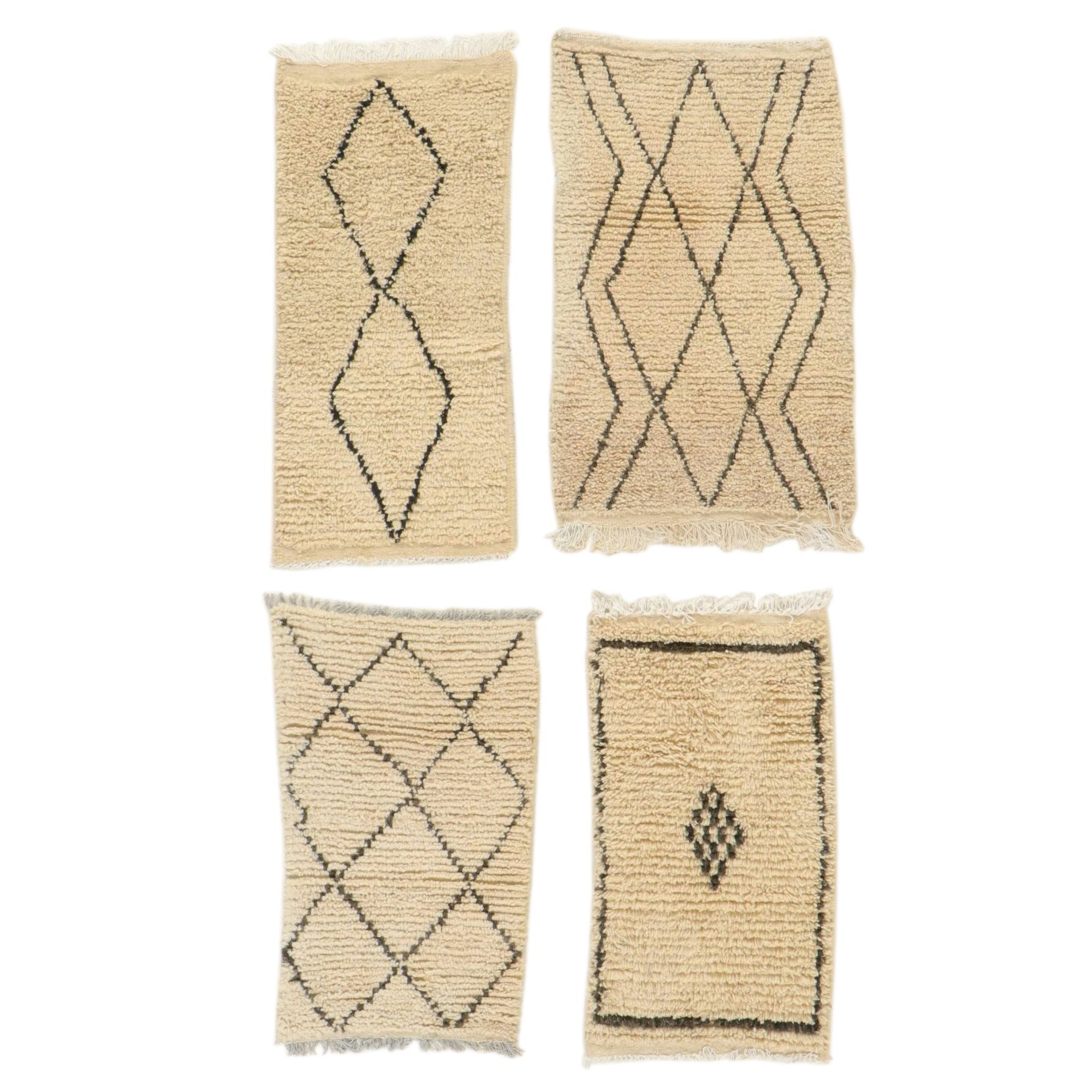Four Hand-Knotted Moroccan Berber Accent Rugs