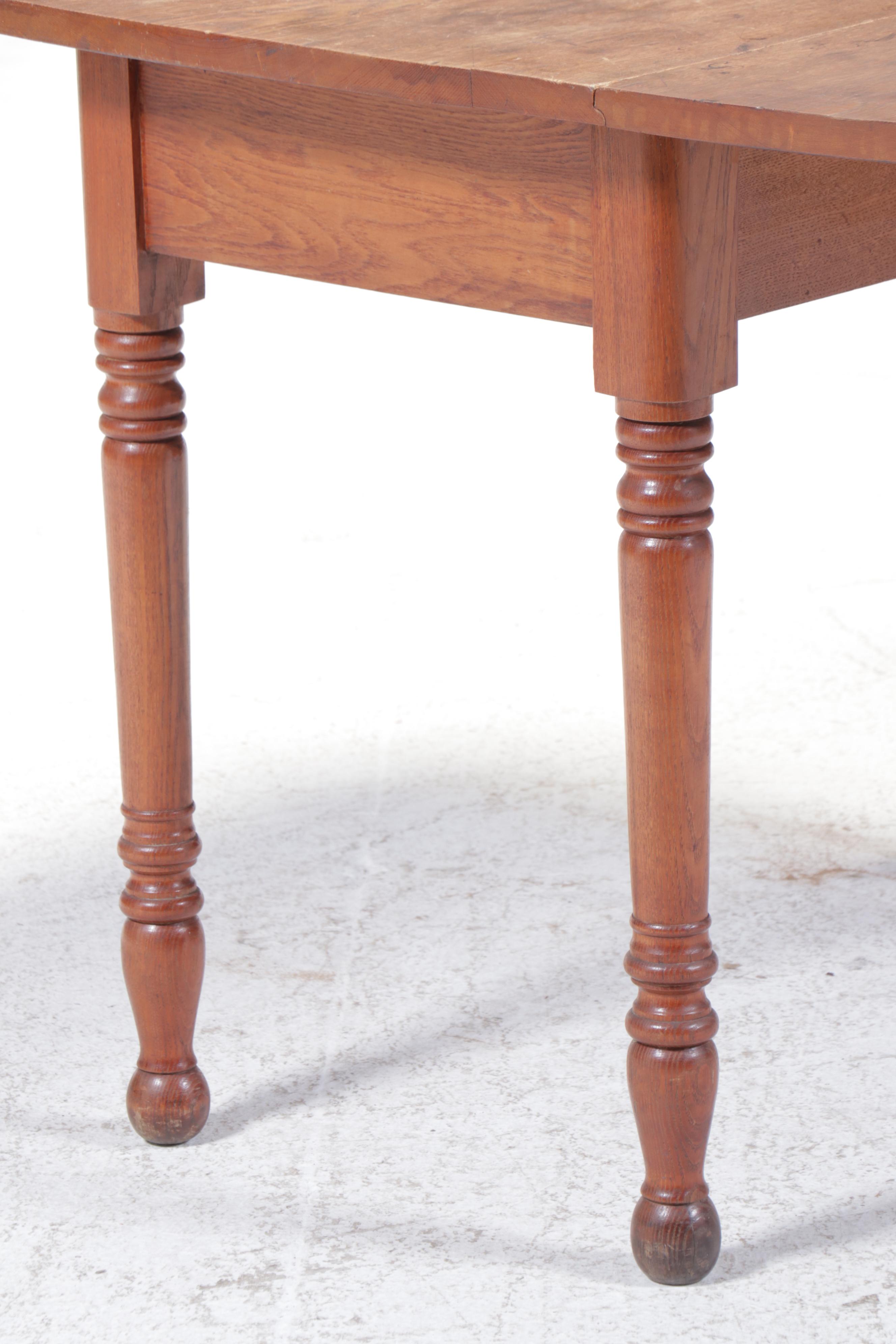 Country Sheraton Oak Drop-Leaf Table, Late 19th/Early 20th Century