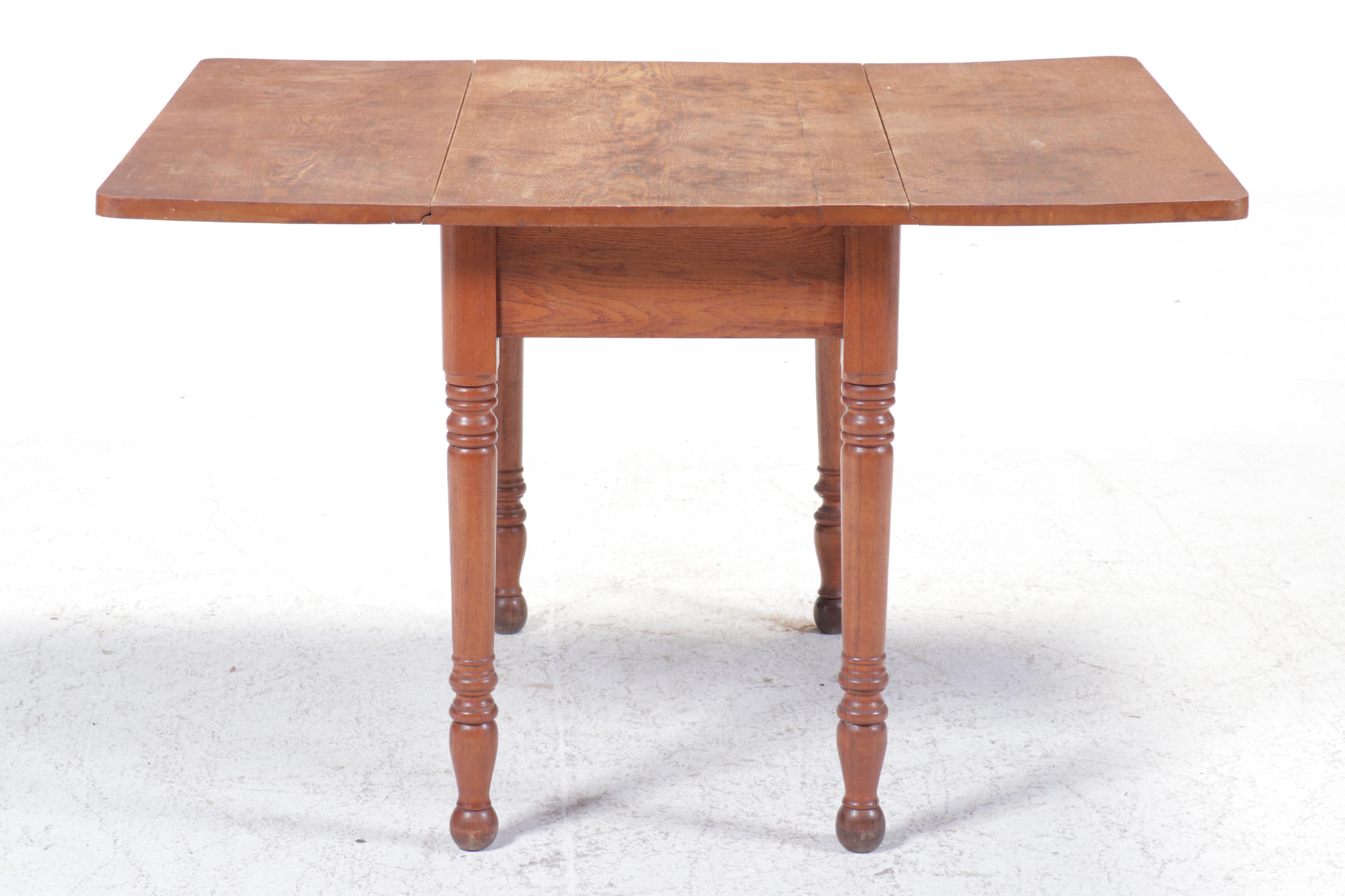 Country Sheraton Oak Drop-Leaf Table, Late 19th/Early 20th Century