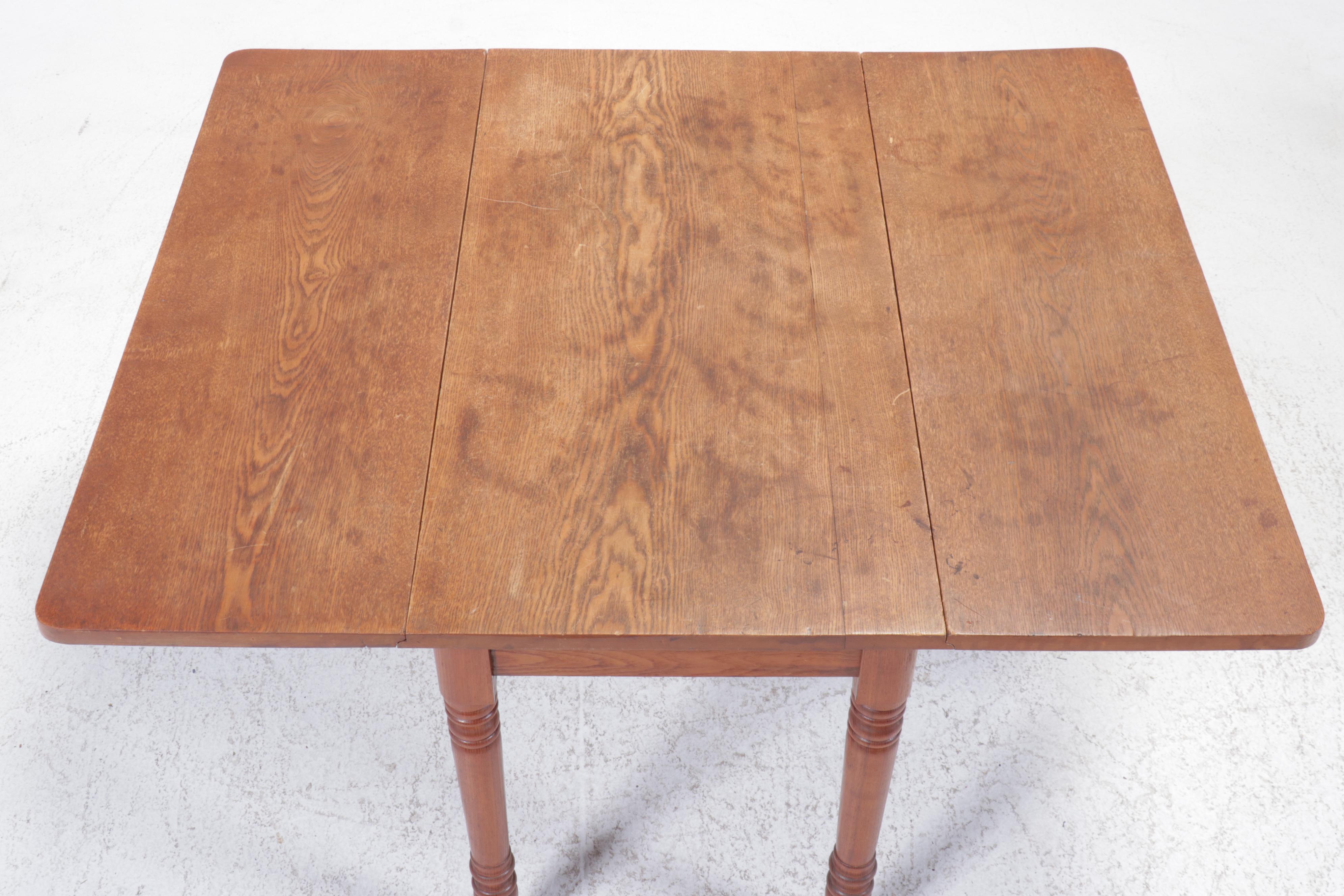 Country Sheraton Oak Drop-Leaf Table, Late 19th/Early 20th Century