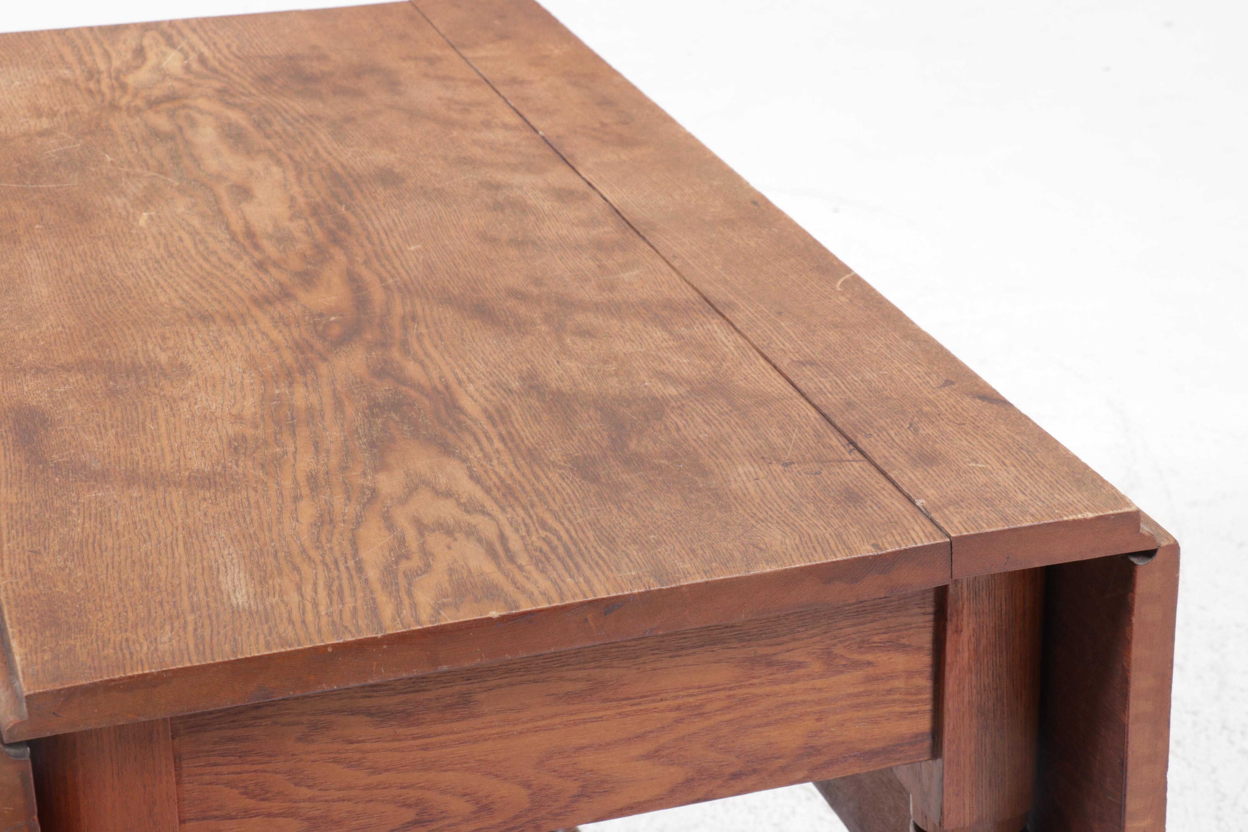 Country Sheraton Oak Drop-Leaf Table, Late 19th/Early 20th Century
