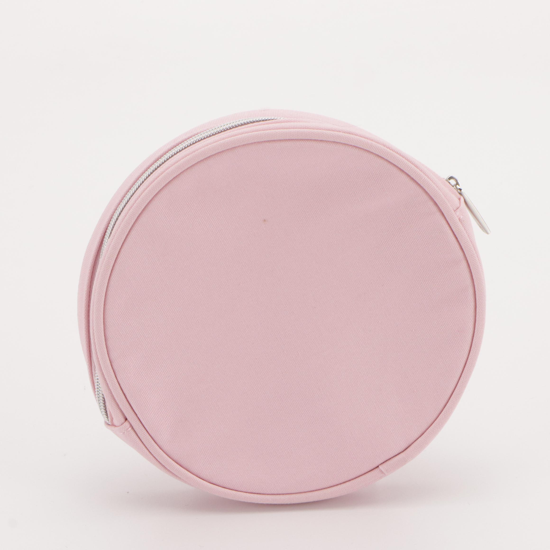 Chanel Beauté Round Zip Pouch in Pink Cotton