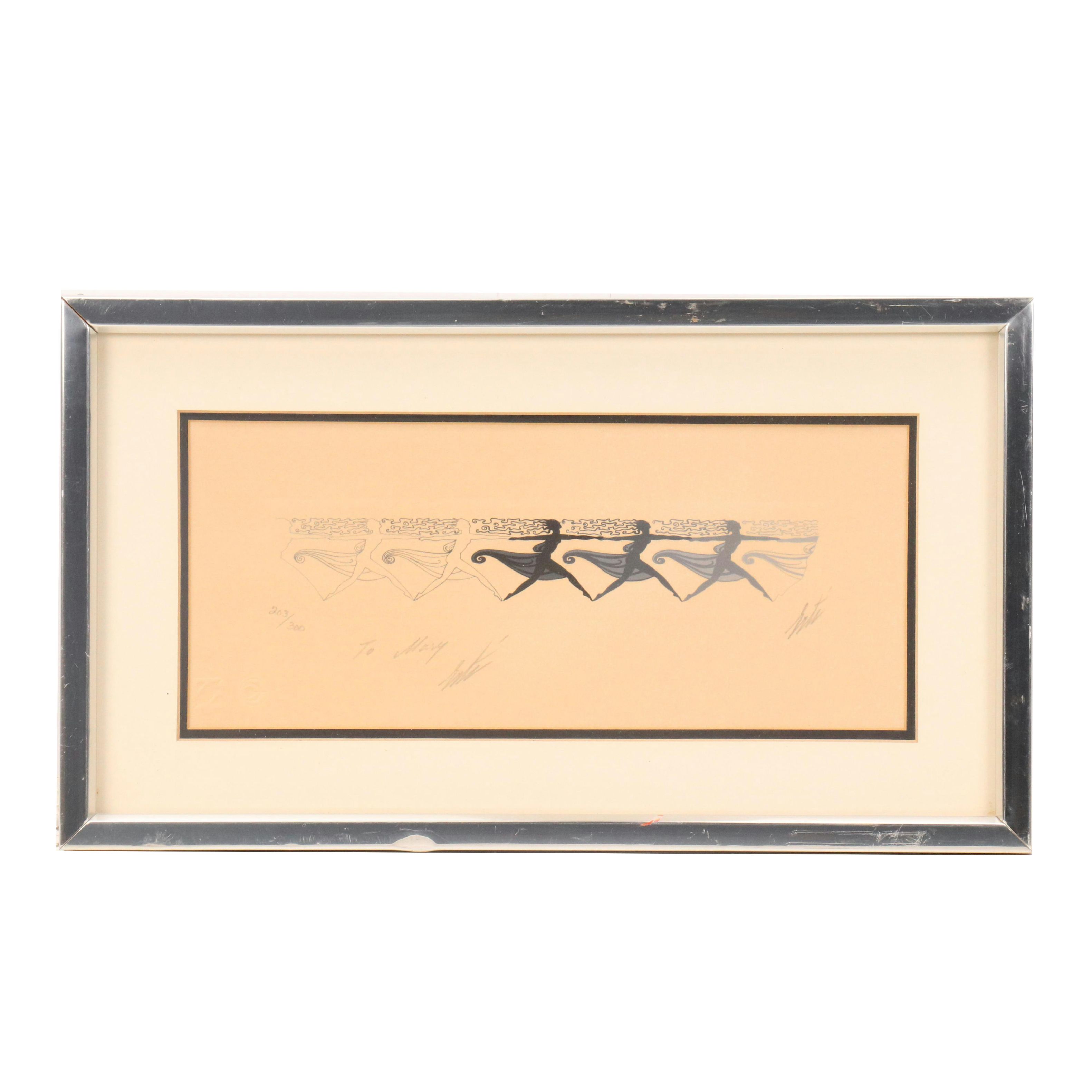 Erté Art Deco Serigraph "Dancers," Early 20th Century