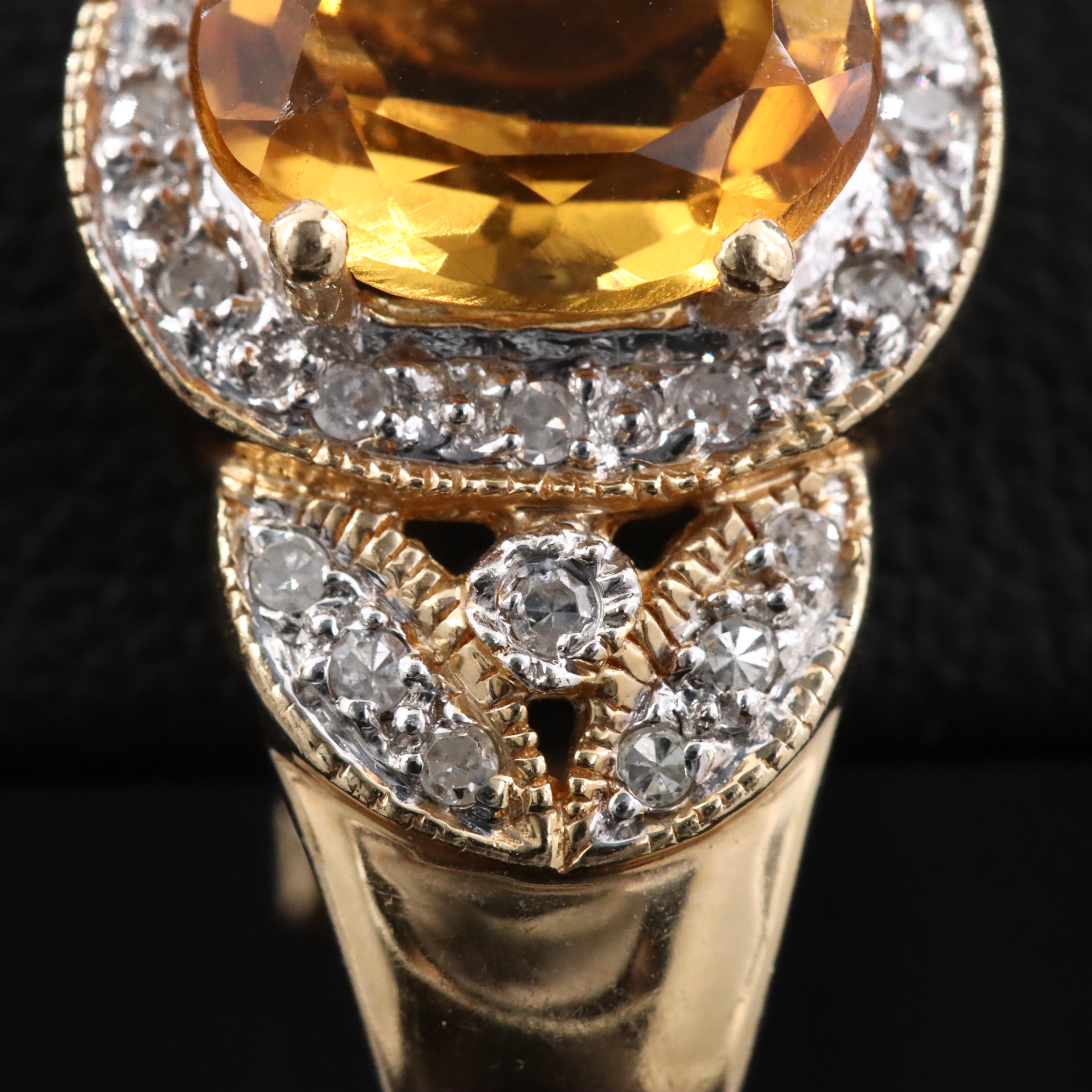 14K Citrine and Diamond Earrings