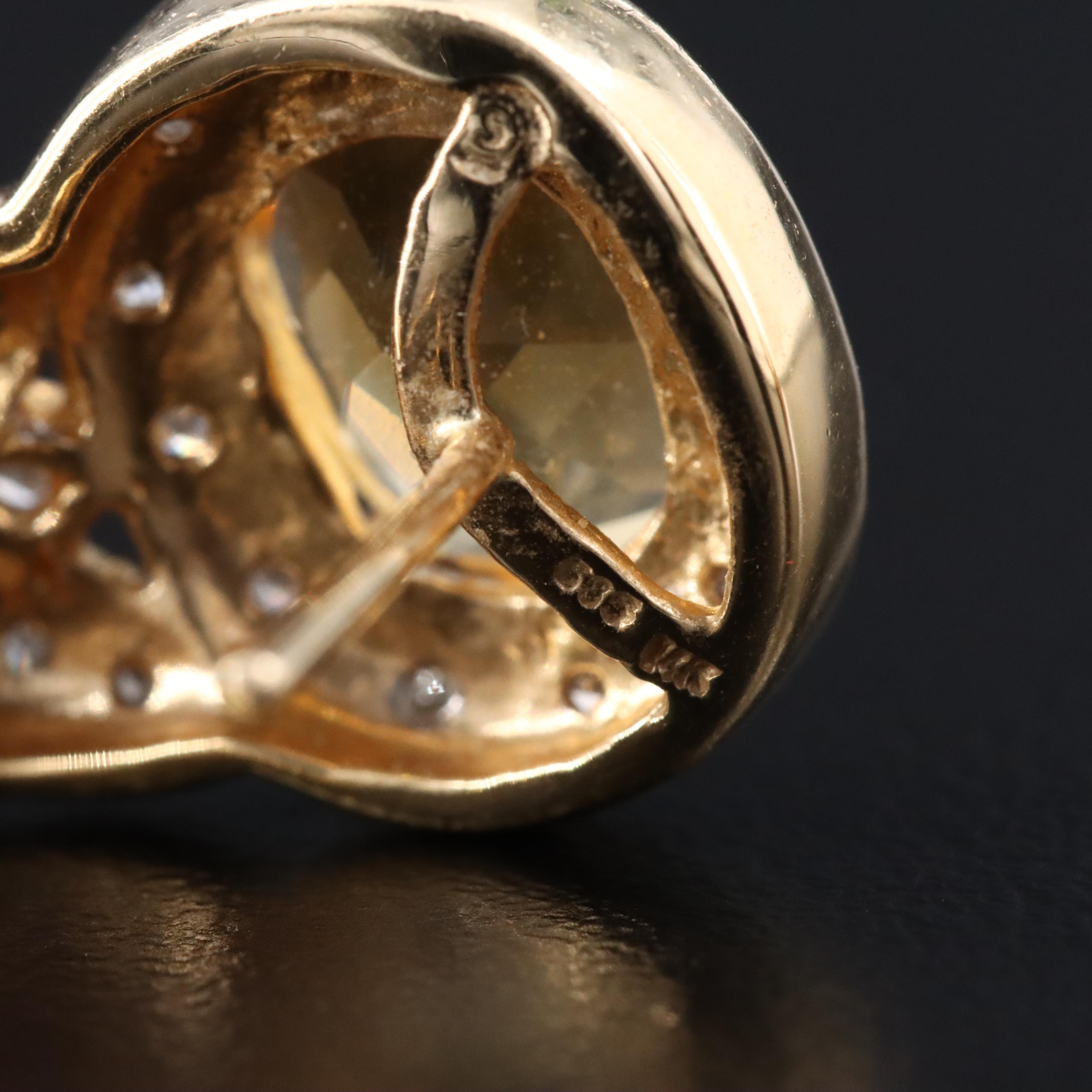 14K Citrine and Diamond Earrings