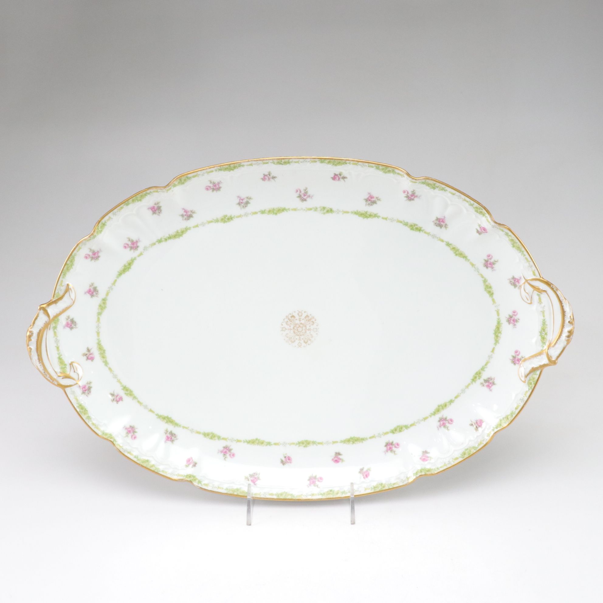 Gilt-Rimmed Limoges Porcelain Serving Tray, Plates & More