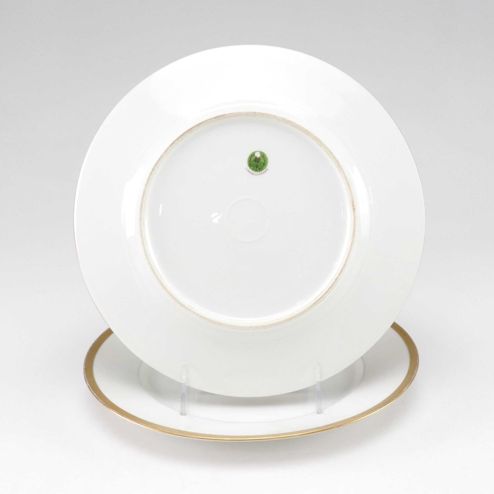 Gilt-Rimmed Limoges Porcelain Serving Tray, Plates & More