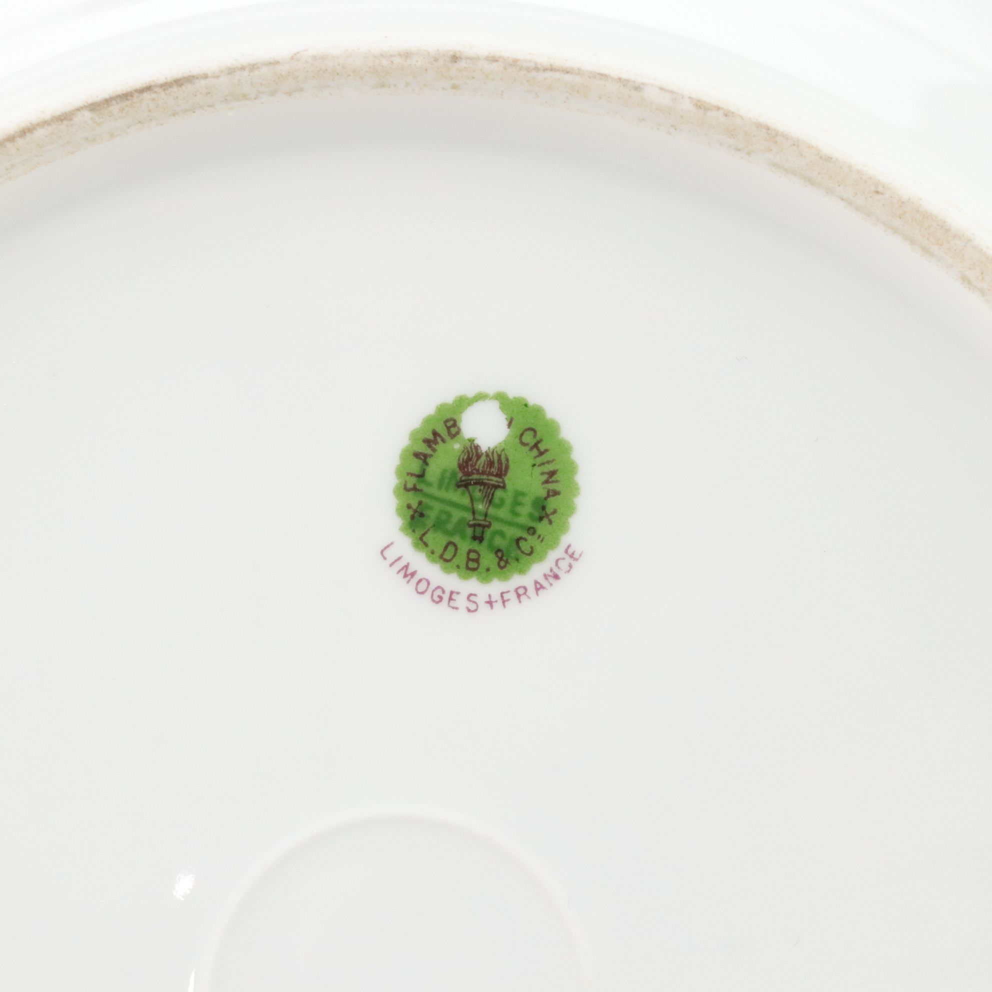 Gilt-Rimmed Limoges Porcelain Serving Tray, Plates & More