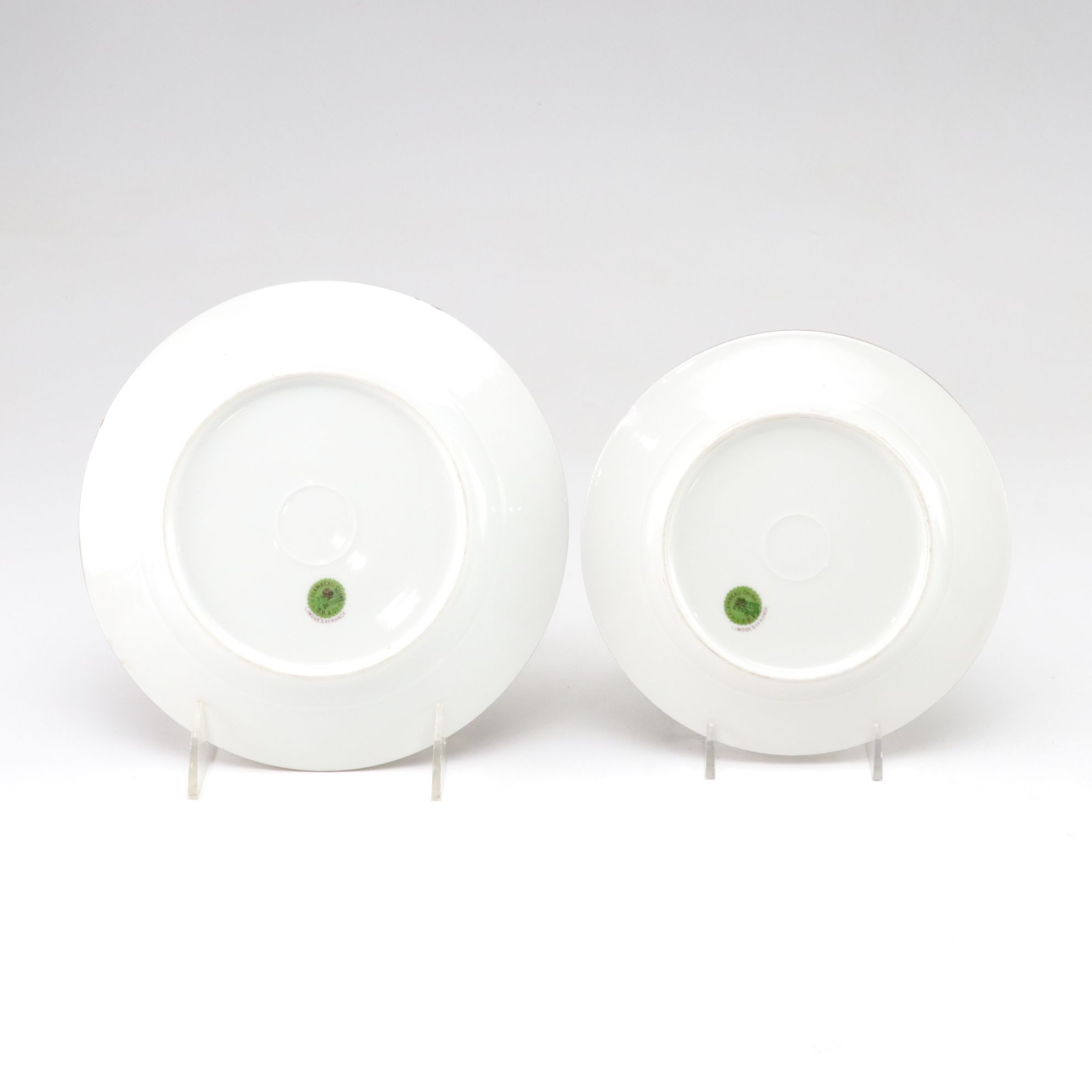 Gilt-Rimmed Limoges Porcelain Serving Tray, Plates & More