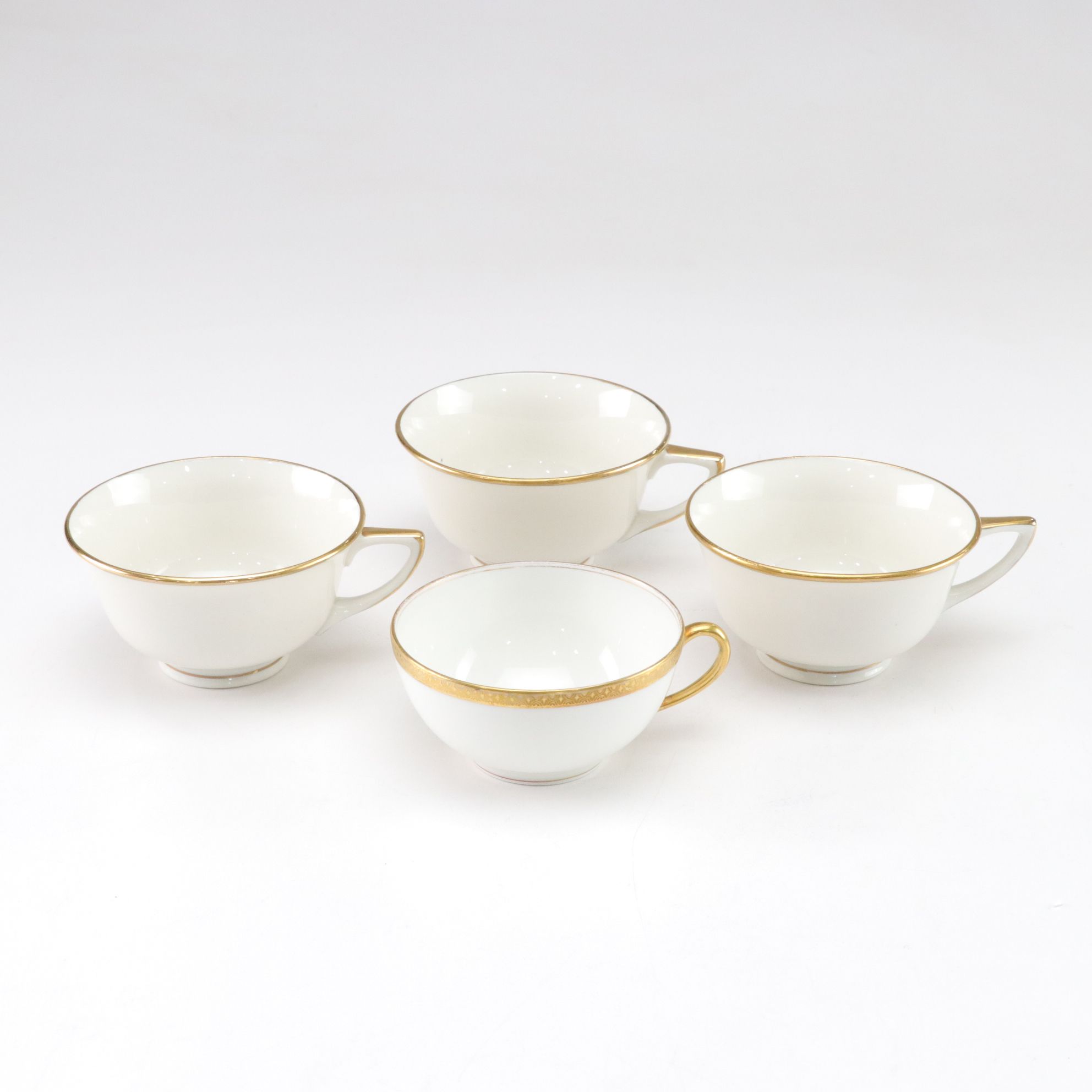 Gilt-Rimmed Limoges Porcelain Serving Tray, Plates & More