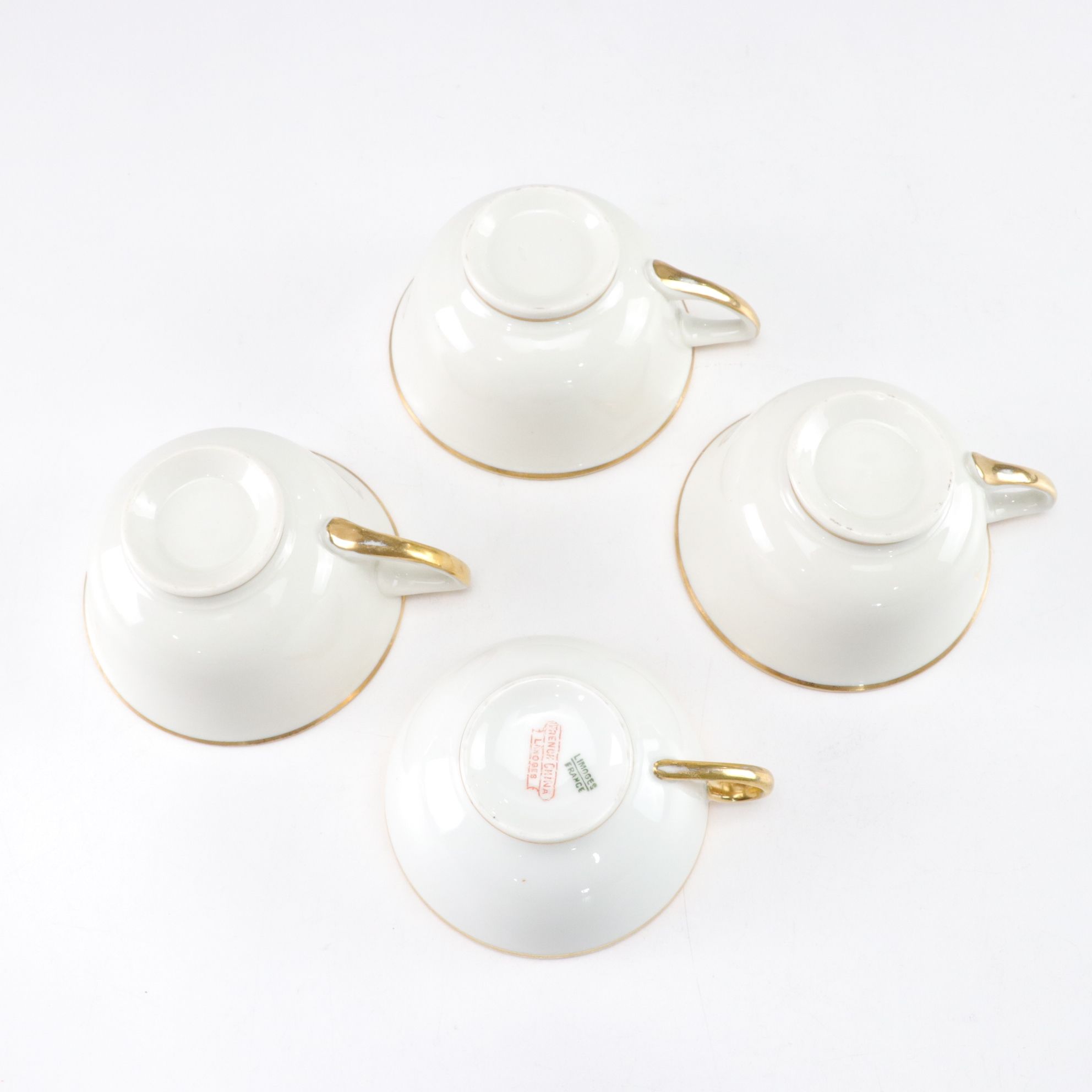 Gilt-Rimmed Limoges Porcelain Serving Tray, Plates & More