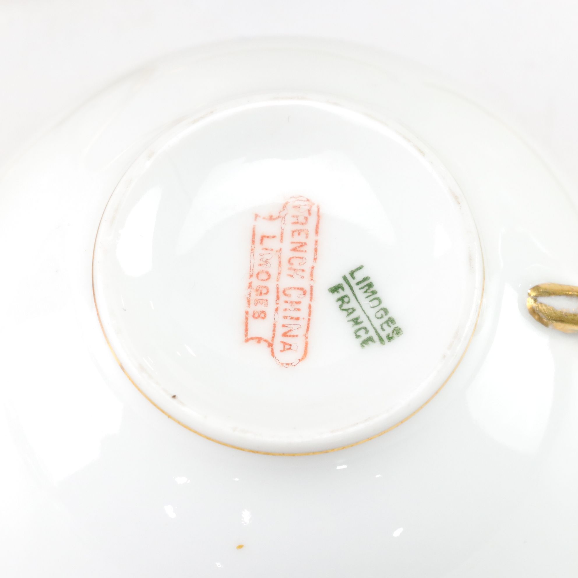 Gilt-Rimmed Limoges Porcelain Serving Tray, Plates & More