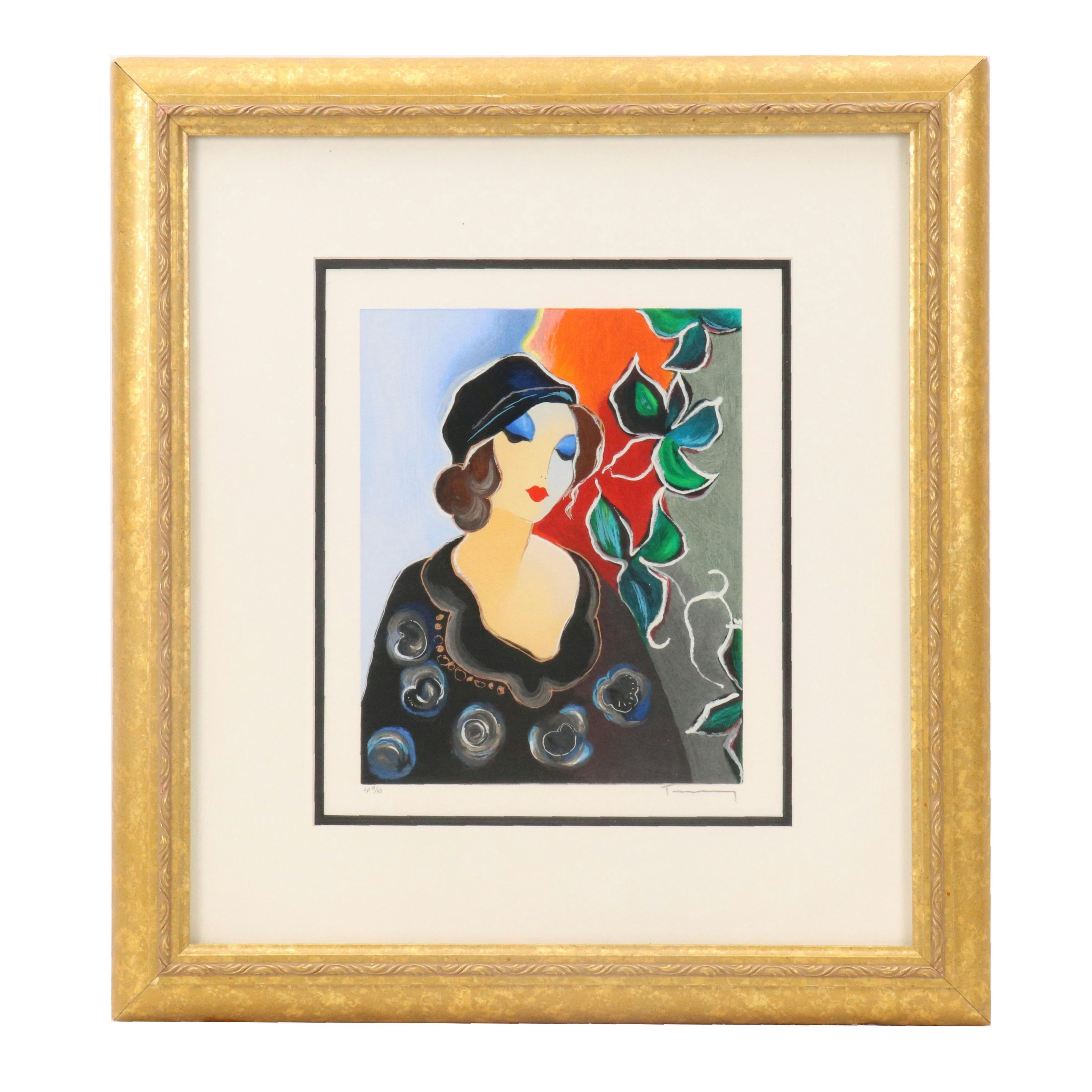 Itzchak Tarkay Serigraph "Blue Room"