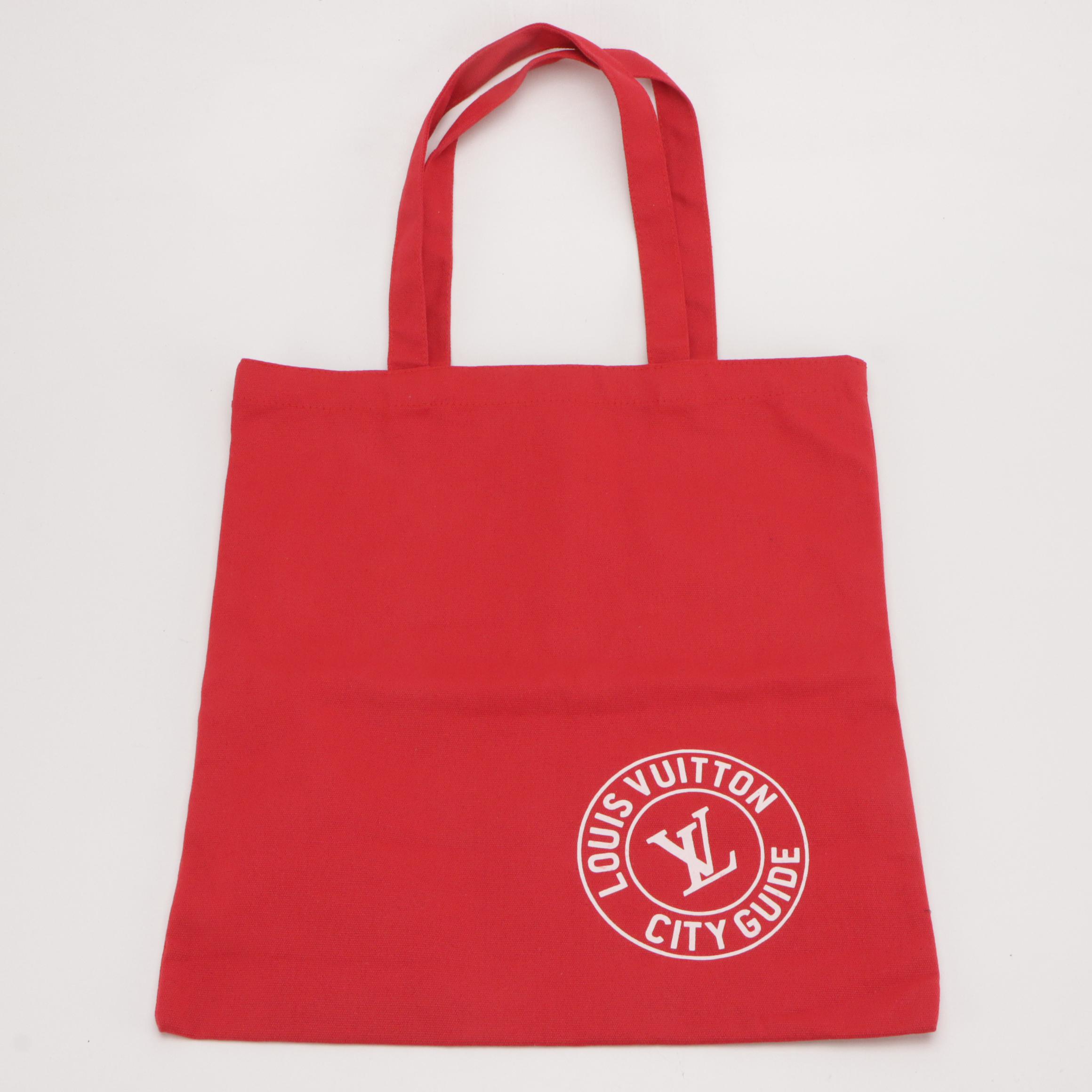 Louis Vuitton City Guide Tote Bag in Red Canvas