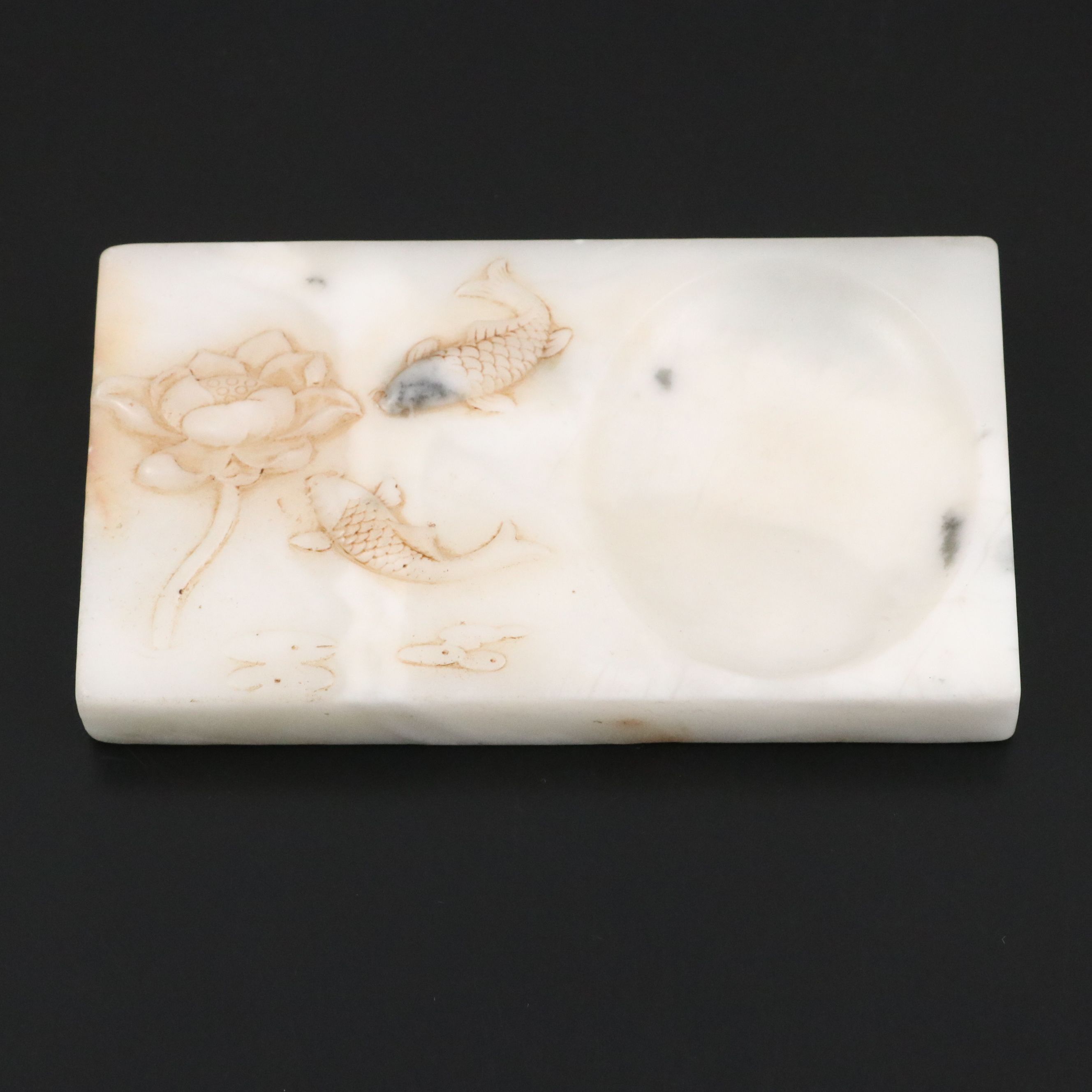 Antique Qing Dynasty Chinese Carved Marble Brush Washer