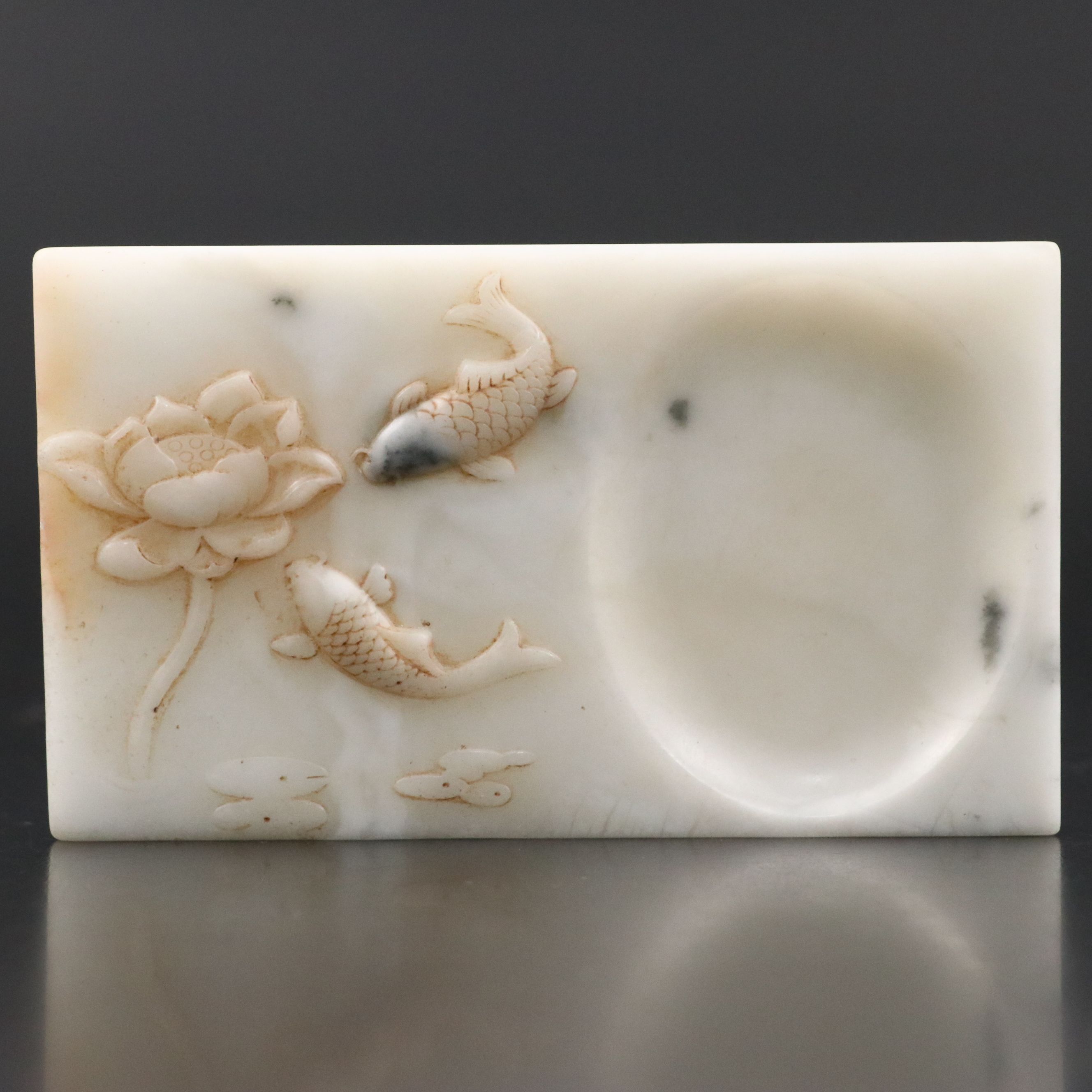 Antique Qing Dynasty Chinese Carved Marble Brush Washer