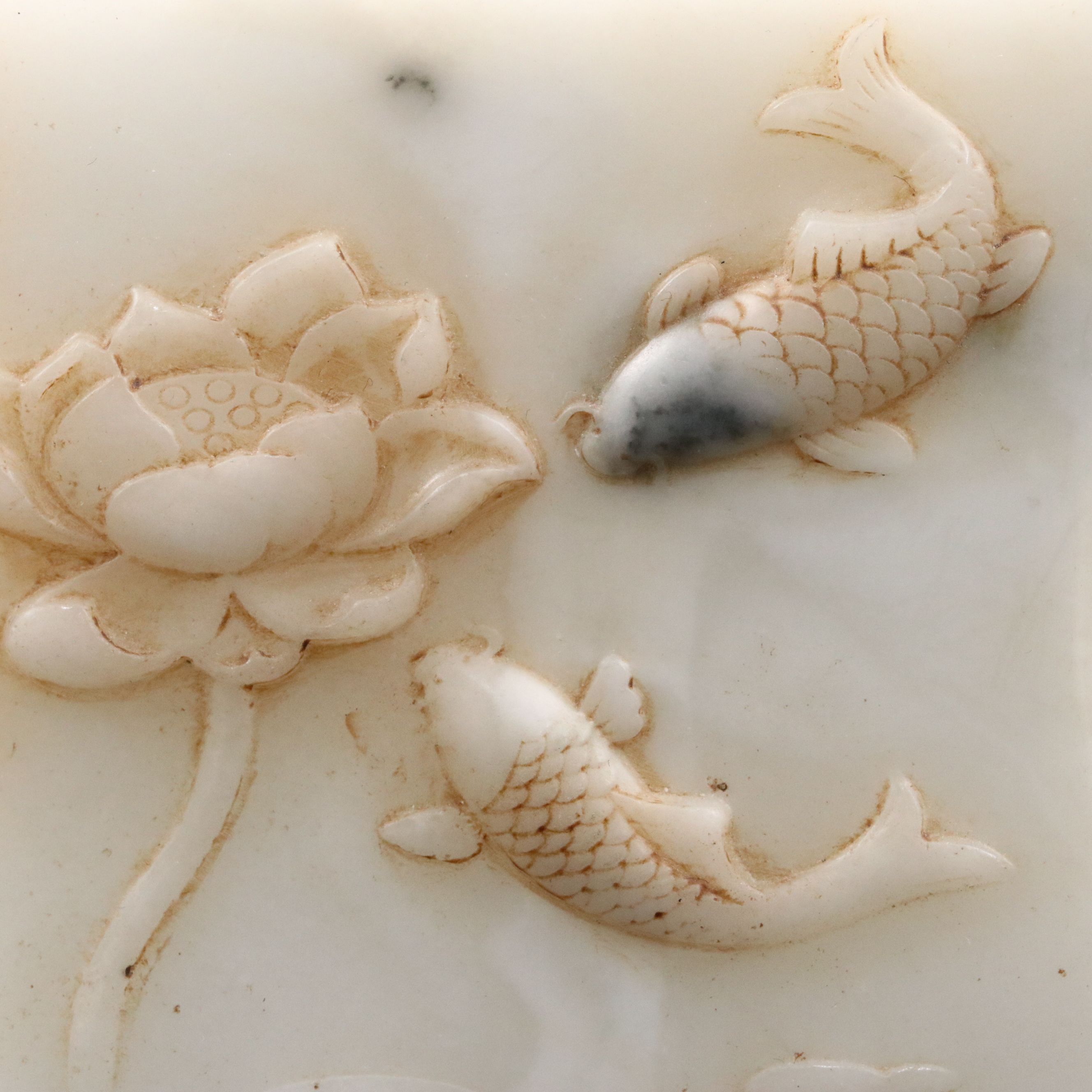 Antique Qing Dynasty Chinese Carved Marble Brush Washer