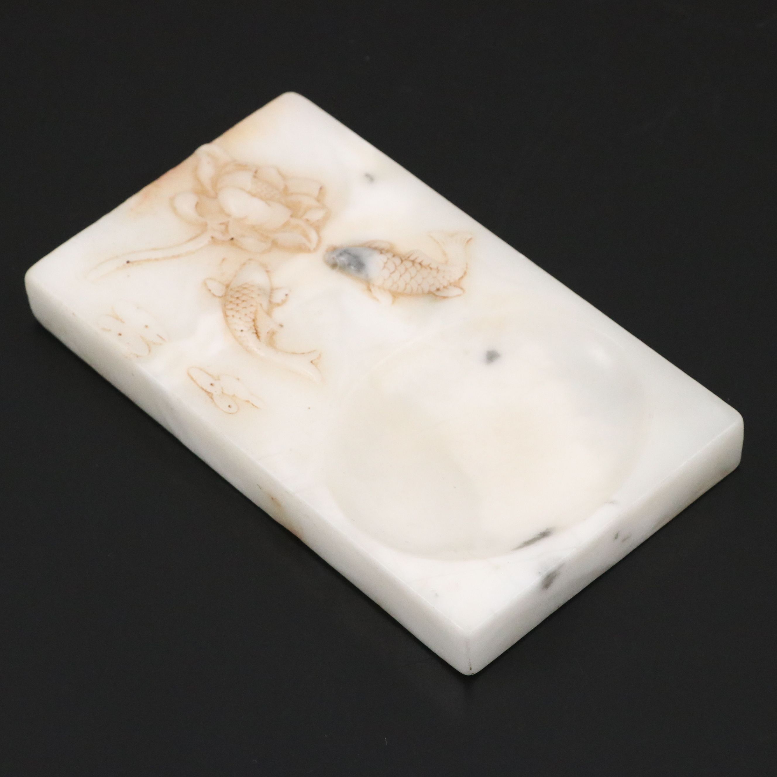 Antique Qing Dynasty Chinese Carved Marble Brush Washer