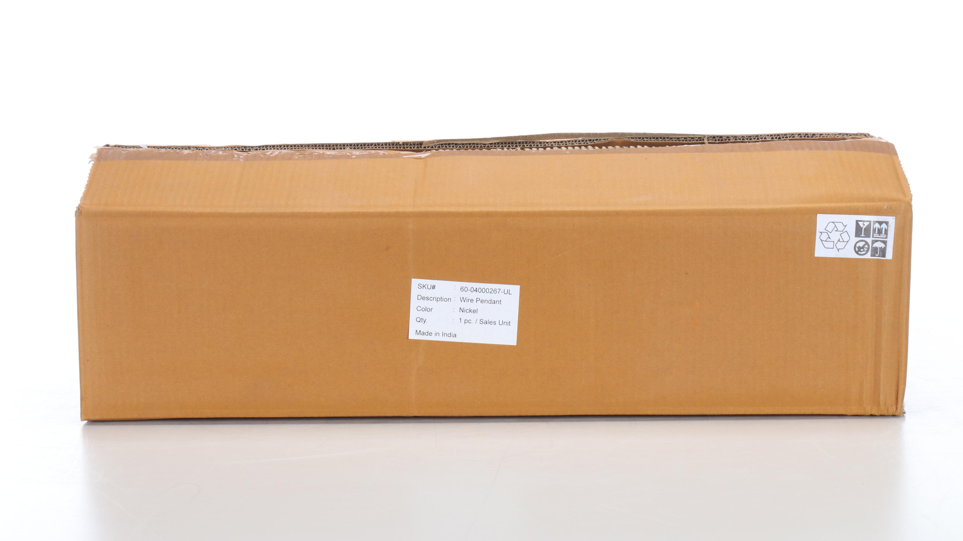 Sarreid Ltd. Contemporary Silver Brushed Wire Pendant