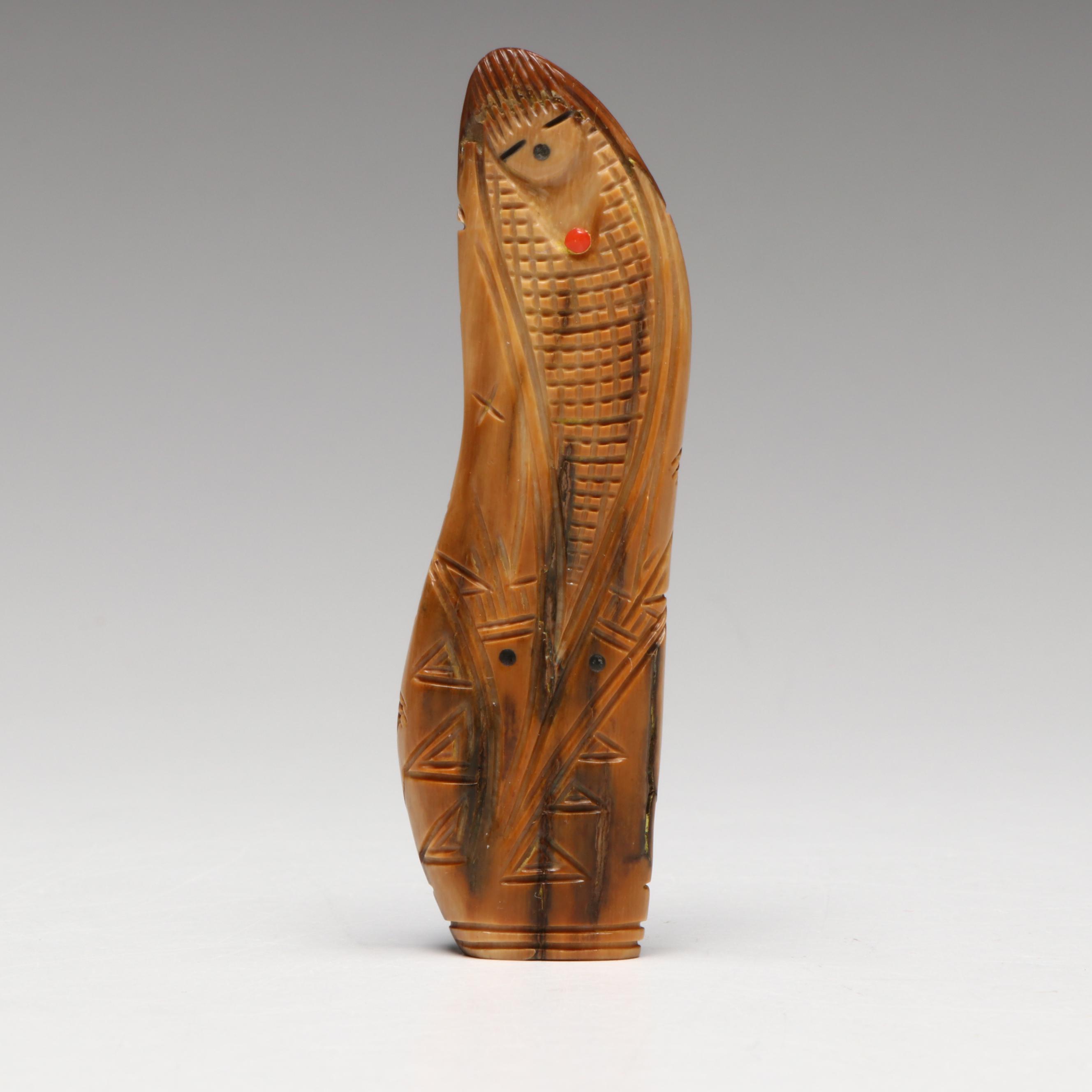 Vintage Carved Fossilized Mammoth Ivory Fetish