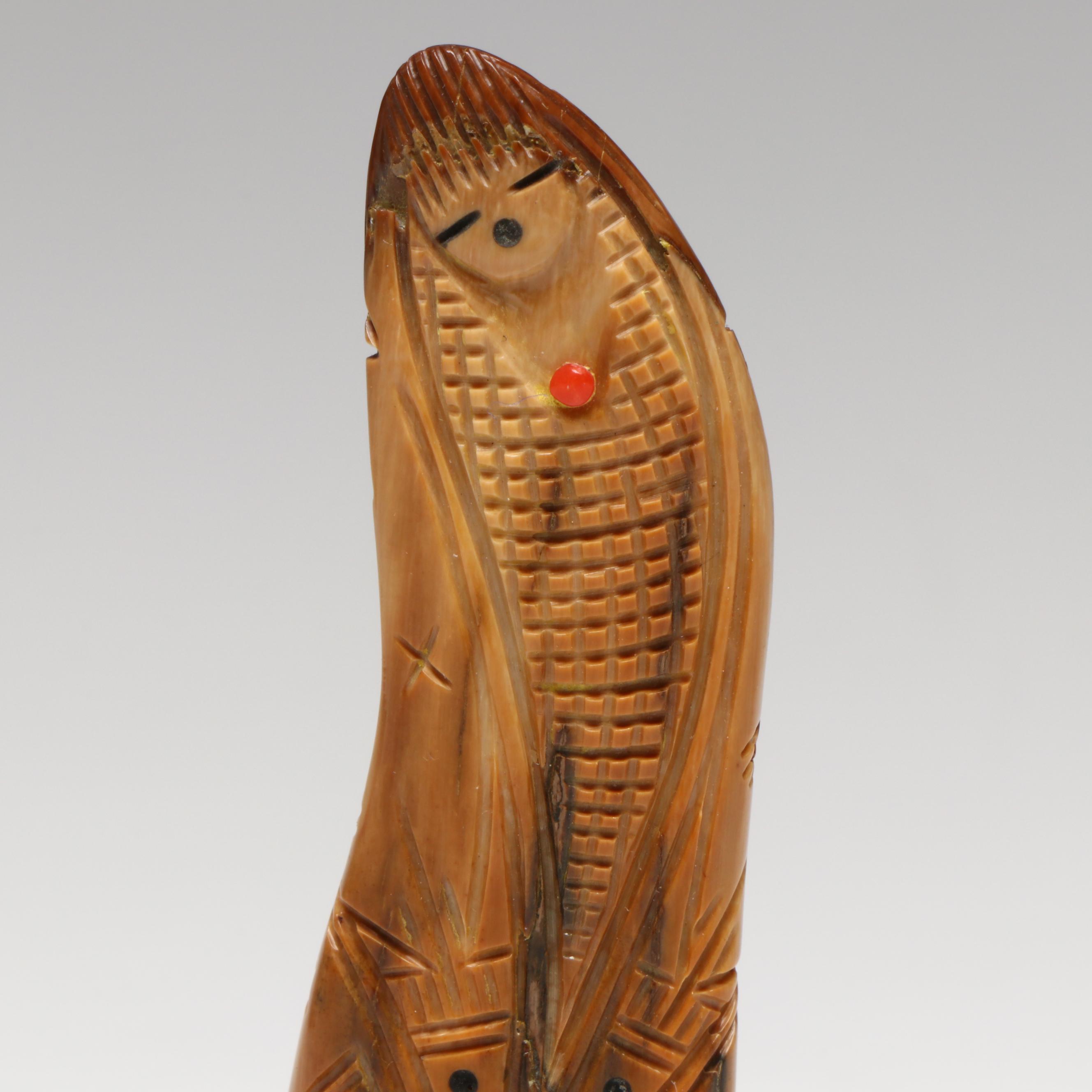 Vintage Carved Fossilized Mammoth Ivory Fetish