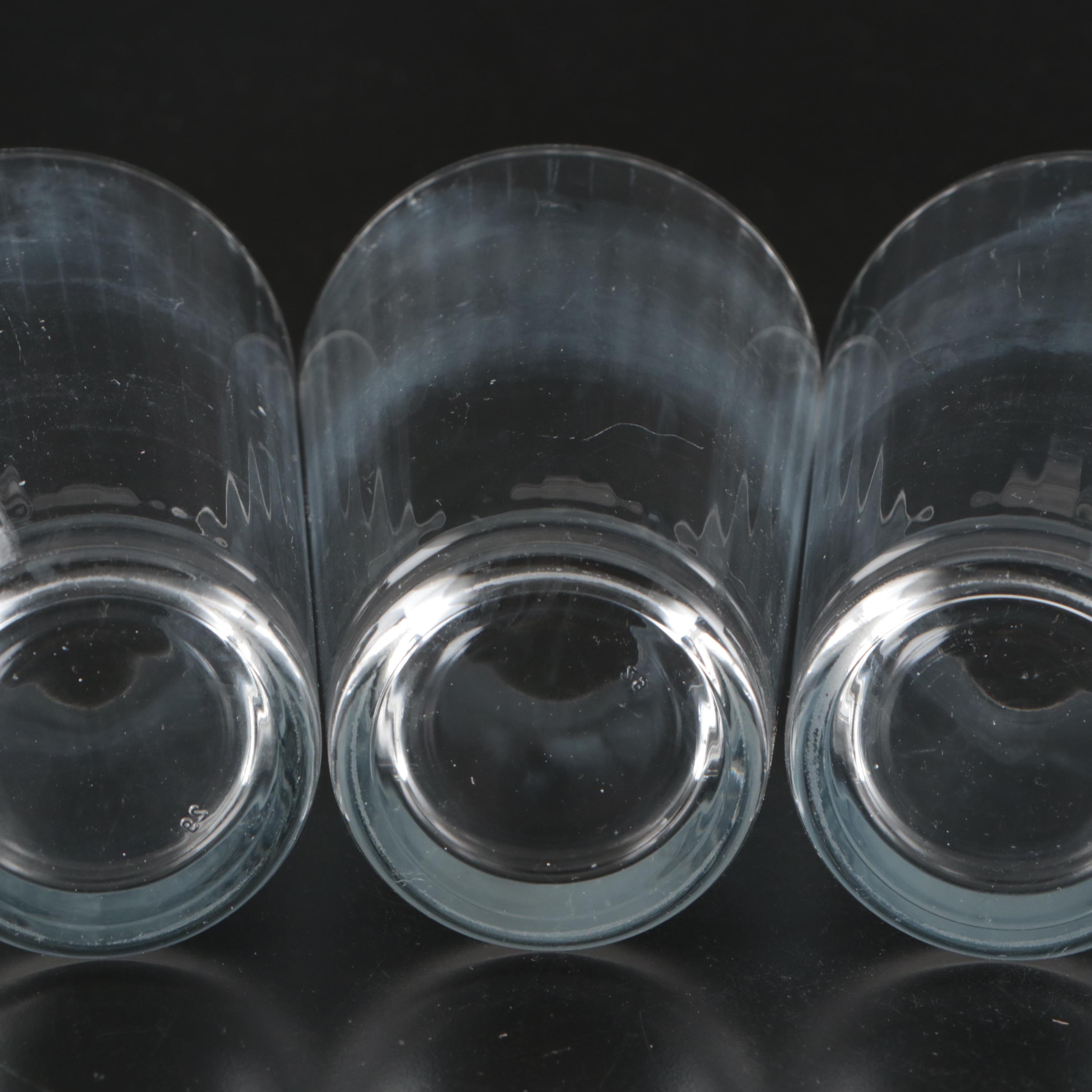 Ribbed Clear Glass Pint and Cocktail Glasses