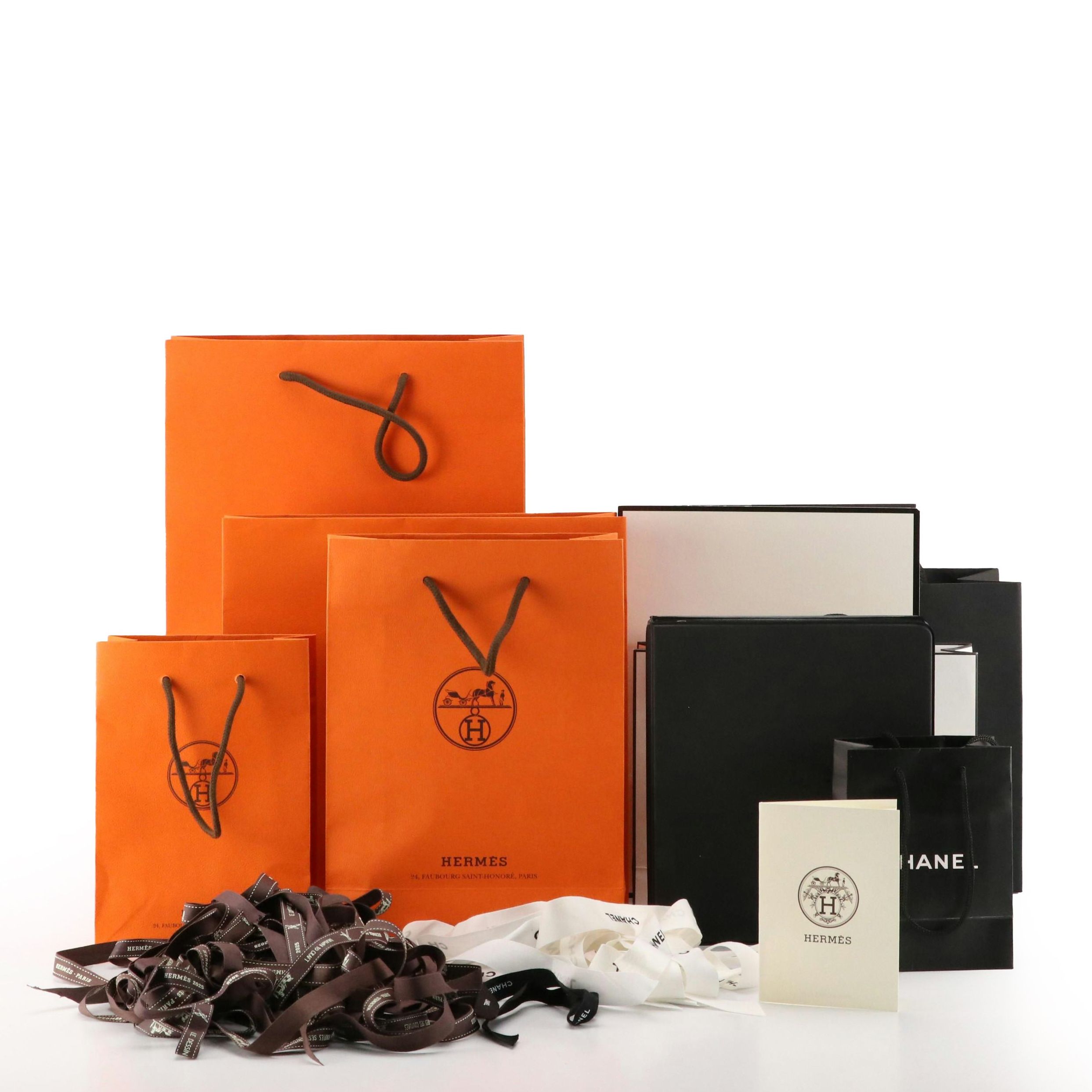 Hermès Retail Bags and Envelopes with Chanel Retail Bags, Folder & Photo Album