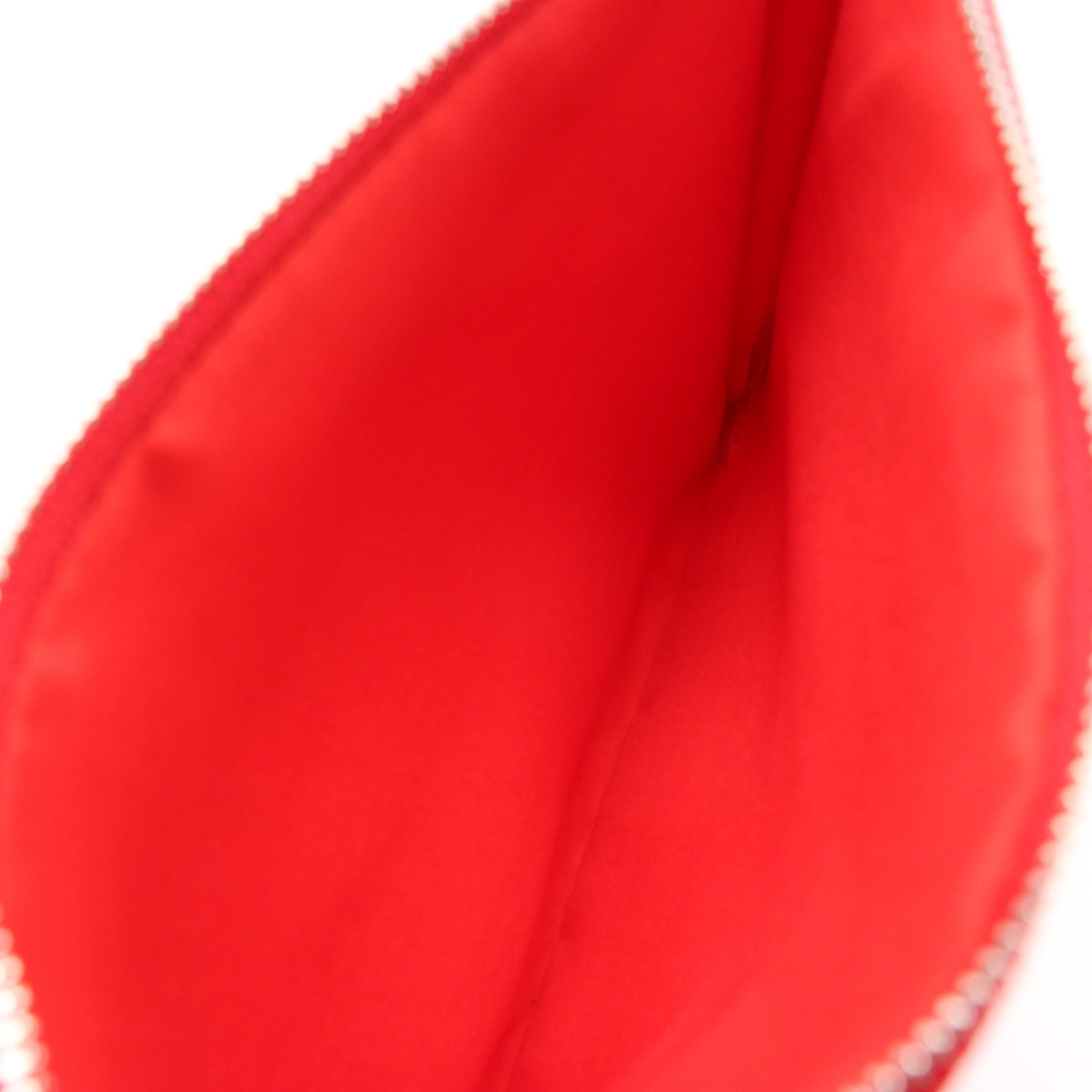 Christian Louboutin Zip Pouch Crossbody Bag in Red Faux-Patent Leather