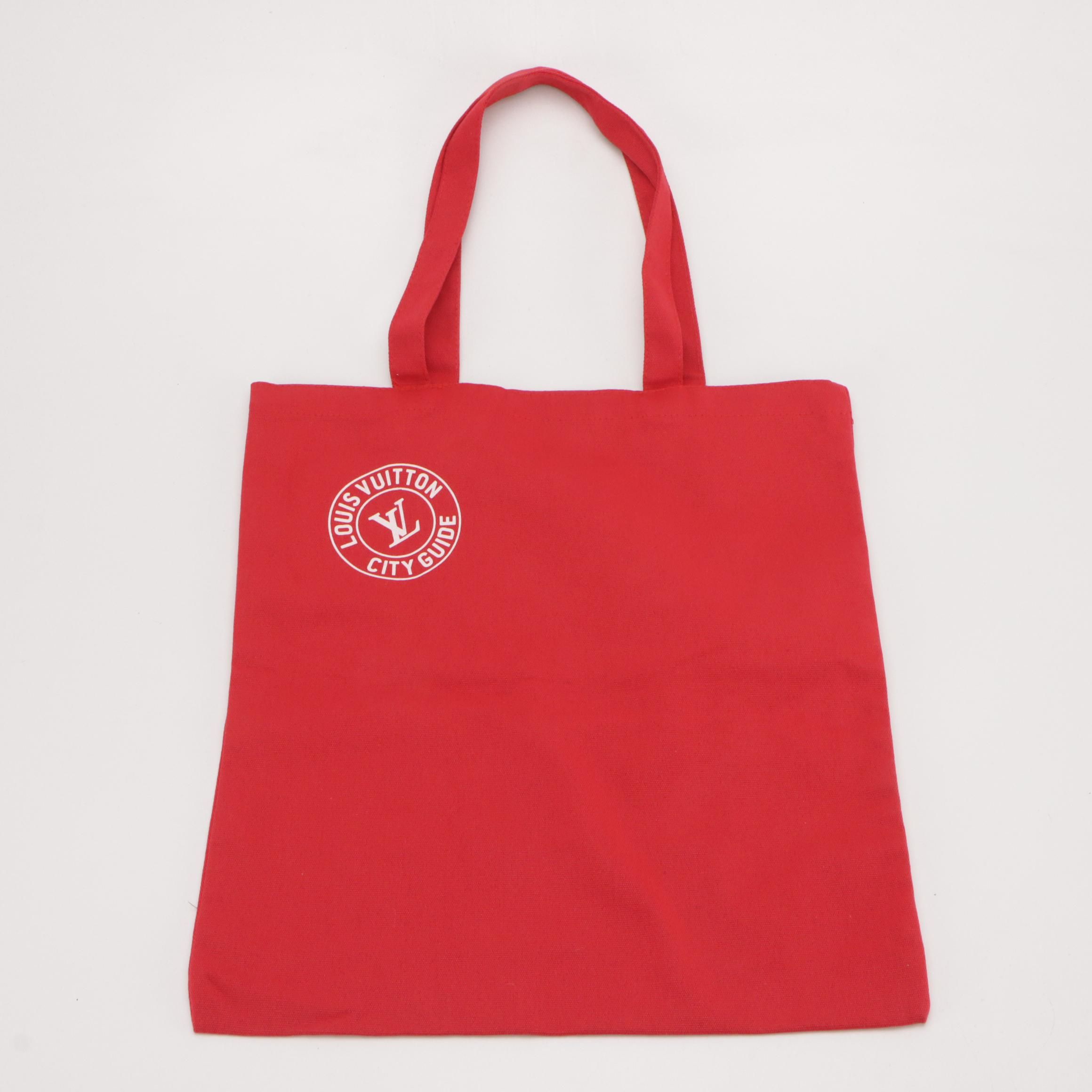 Louis Vuitton City Guide Tote Bag in Red Canvas