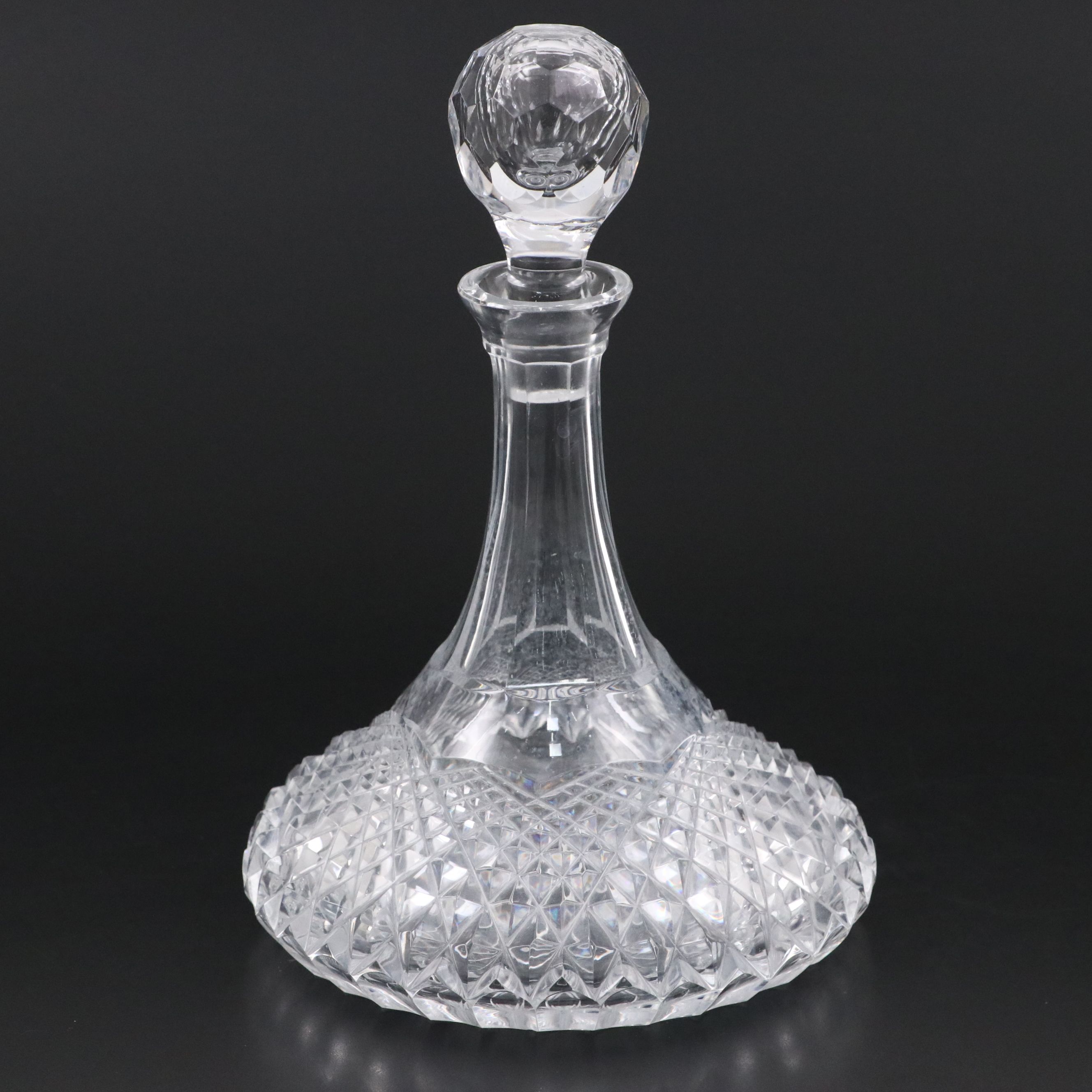 Edwardian Style Cut Crystal Ship's Decanter