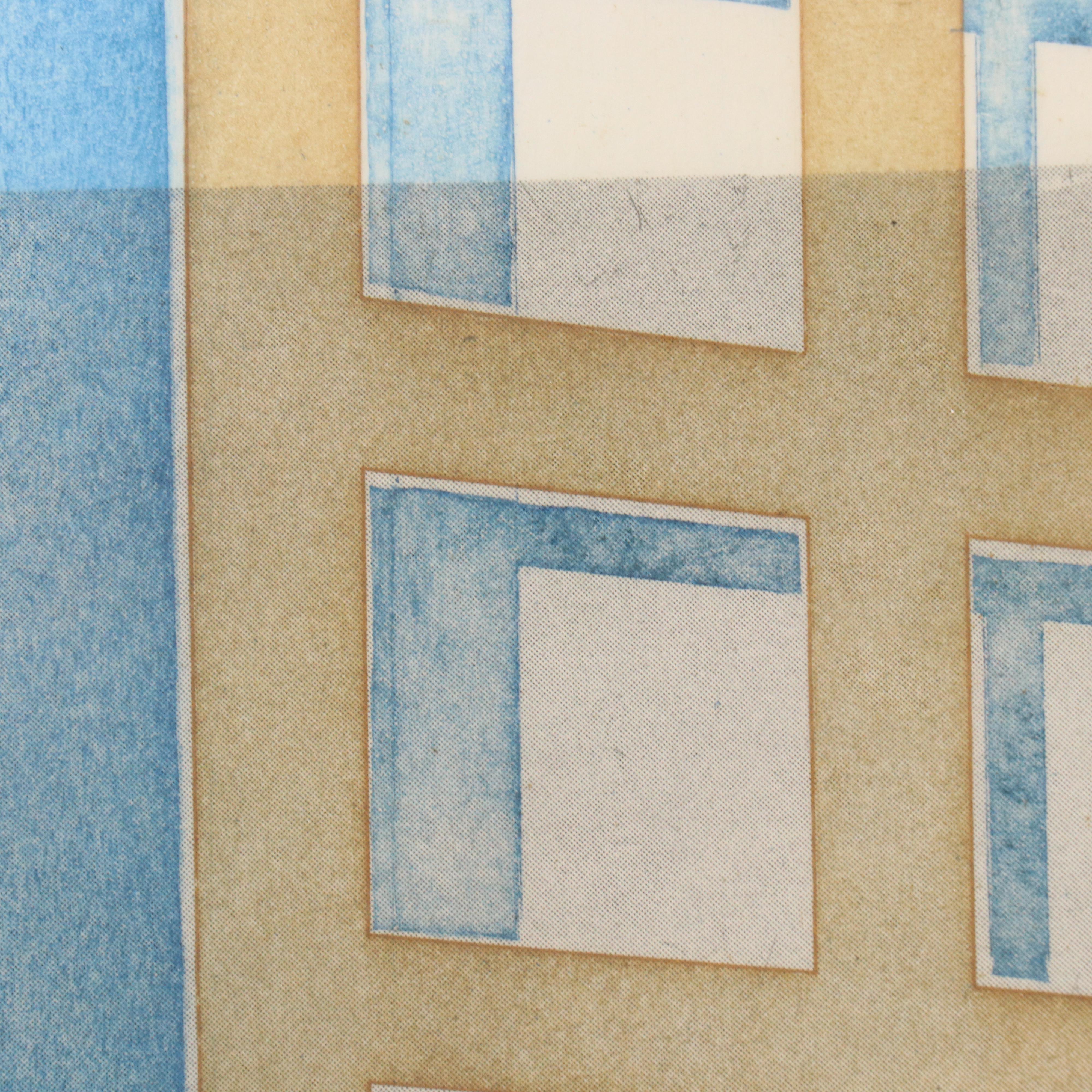 Mel Charney Architectural Aquatint Etching "A Chicago Construction"