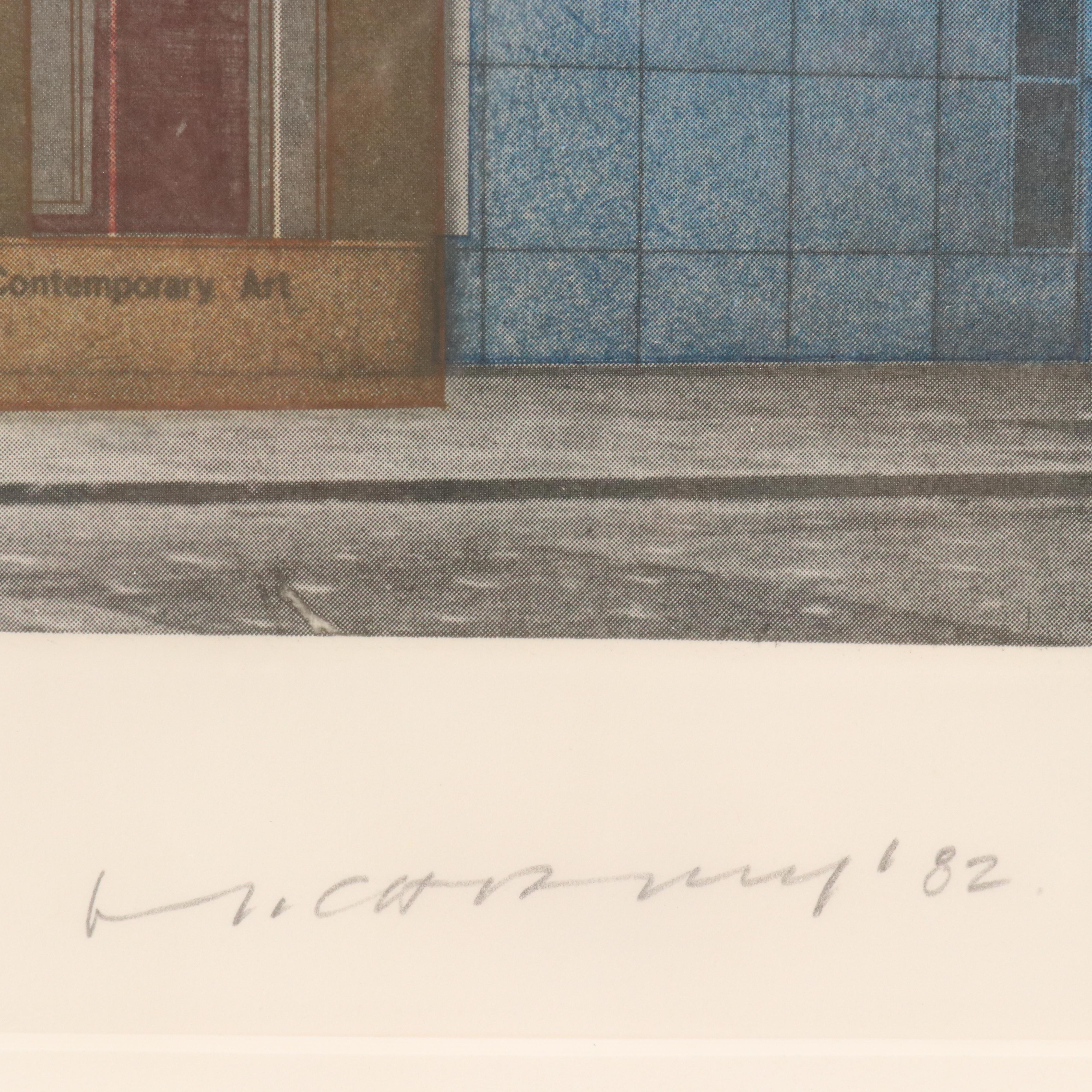 Mel Charney Architectural Aquatint Etching "A Chicago Construction"