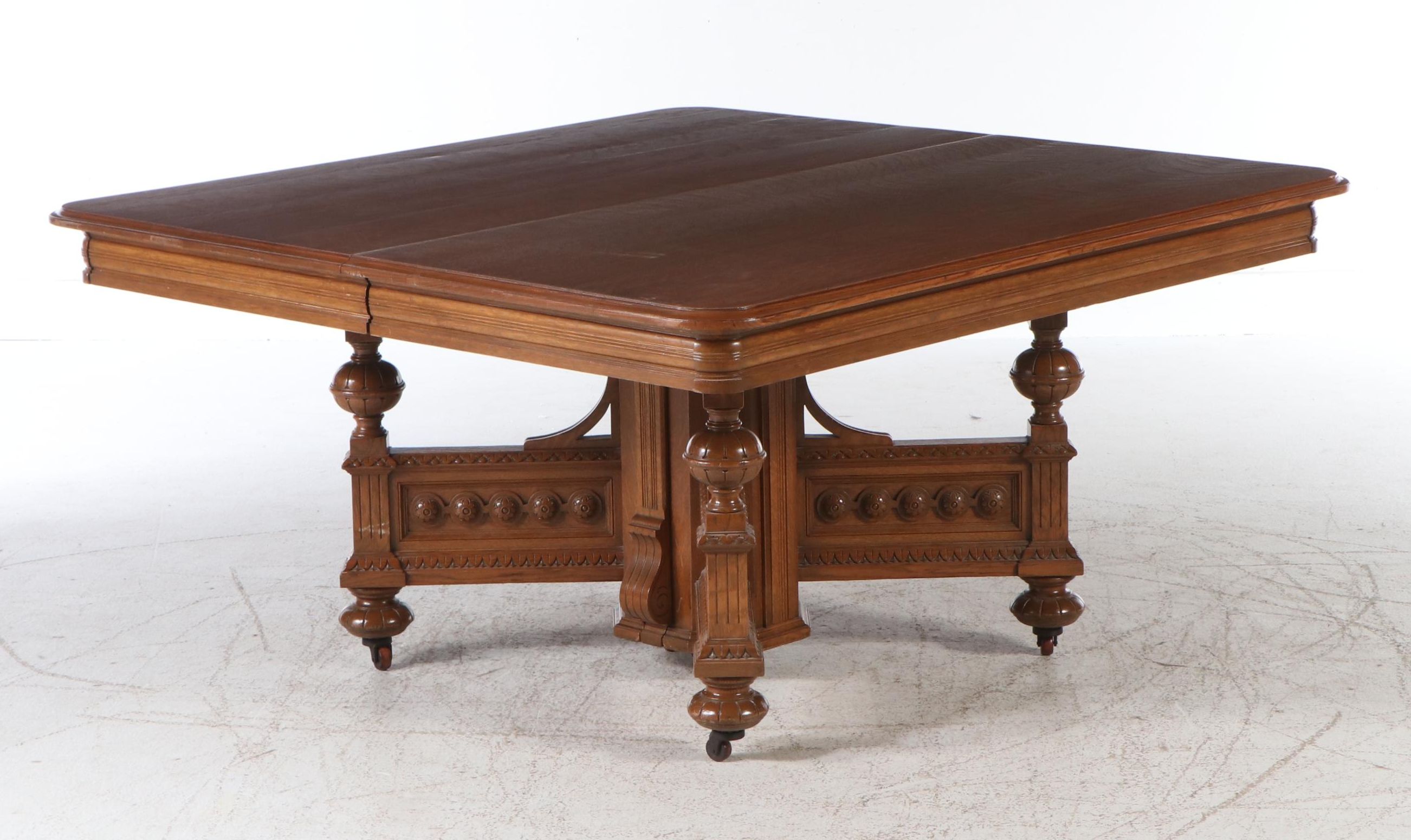 Seven-Piece Gothic Revival Style Oak Dining Set, Late 19th/Early 20th Century