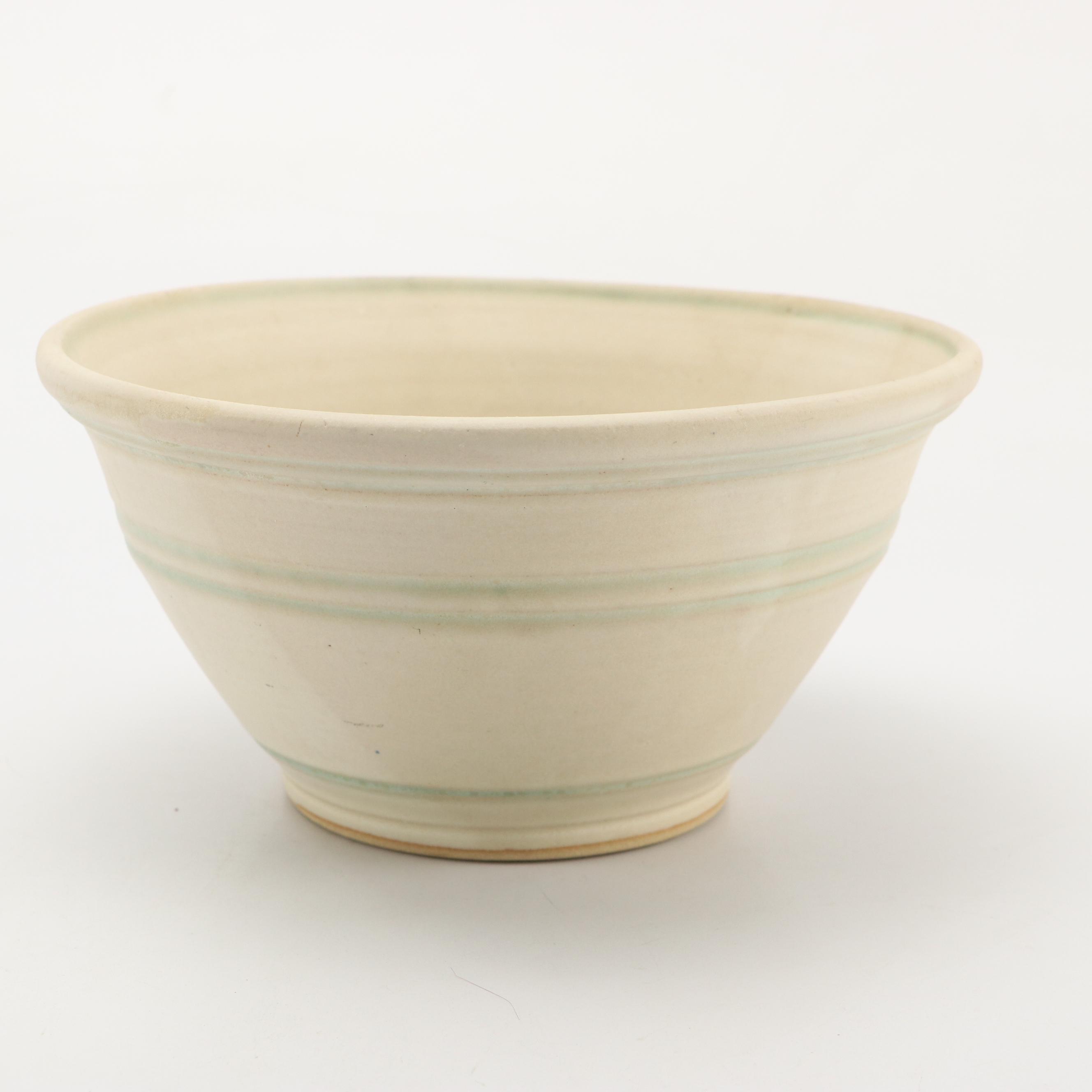 Artisan Signed Pottery Mixing and Serving Bowls