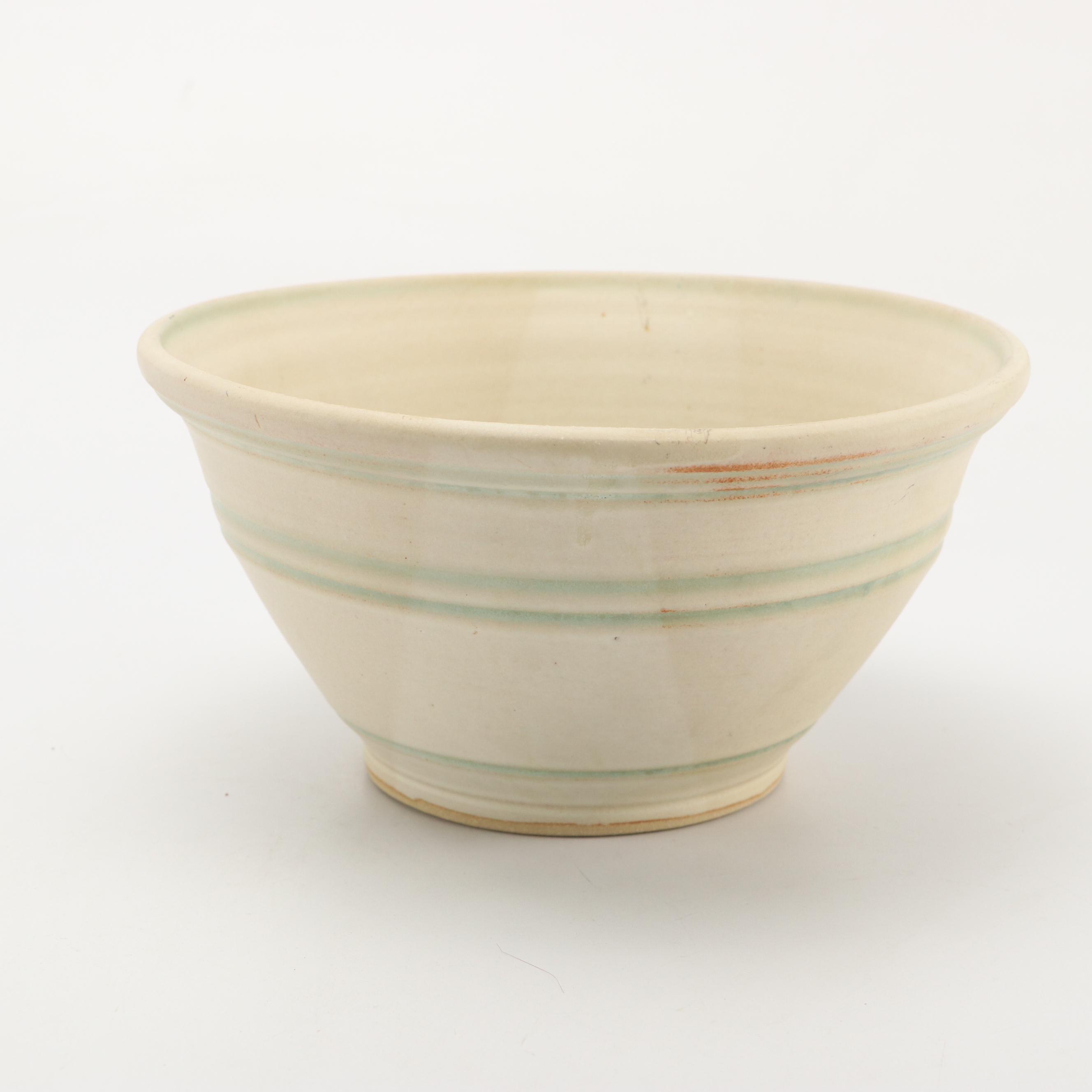 Artisan Signed Pottery Mixing and Serving Bowls