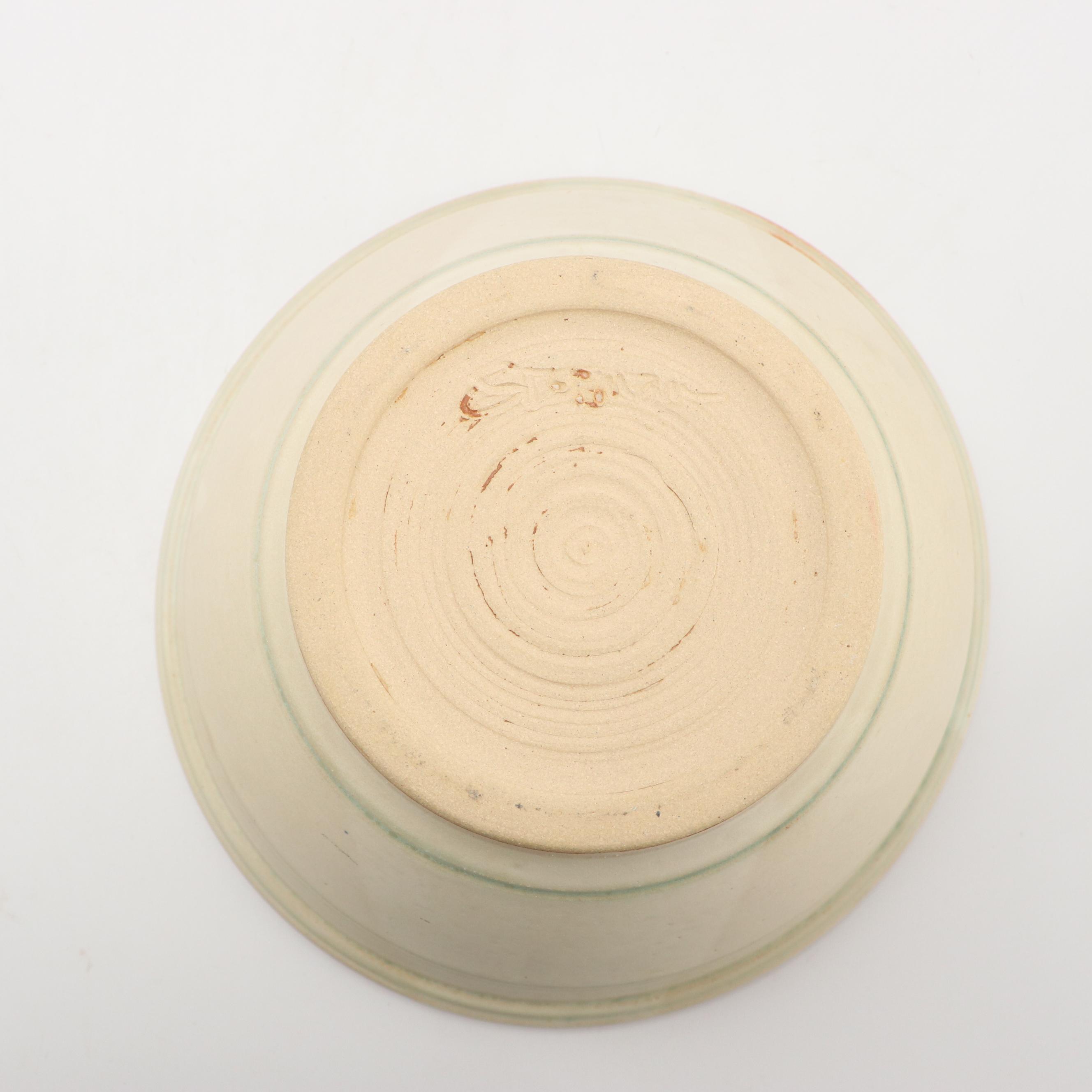 Artisan Signed Pottery Mixing and Serving Bowls