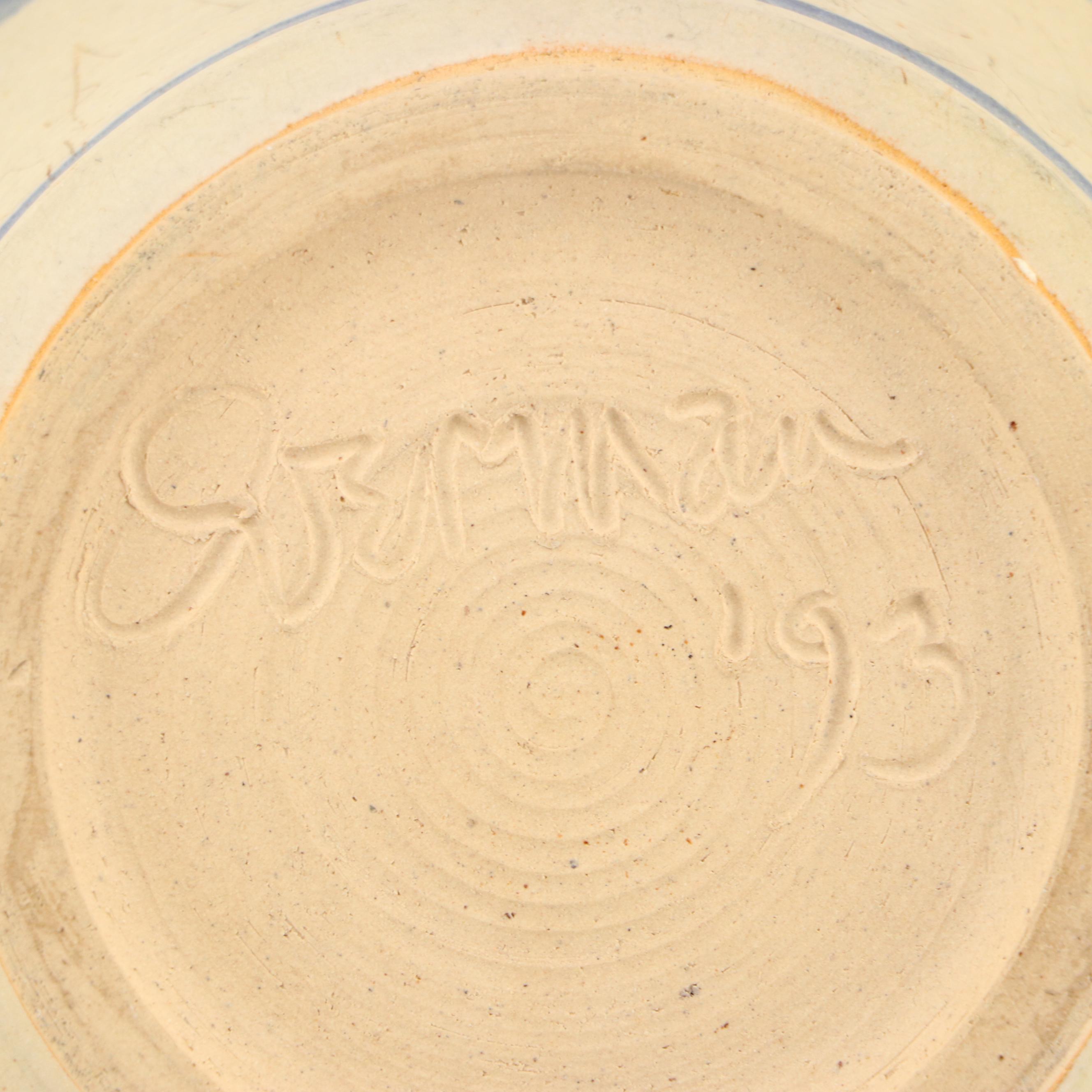 Artisan Signed Pottery Mixing and Serving Bowls