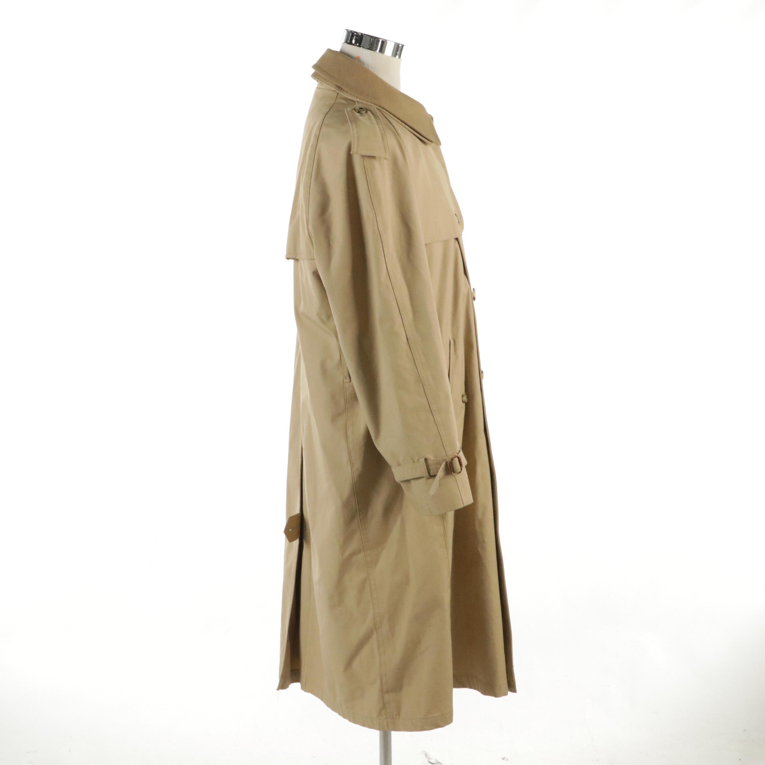 Men's Coburne Square Wool-Lined Khaki Cotton Trench Coat