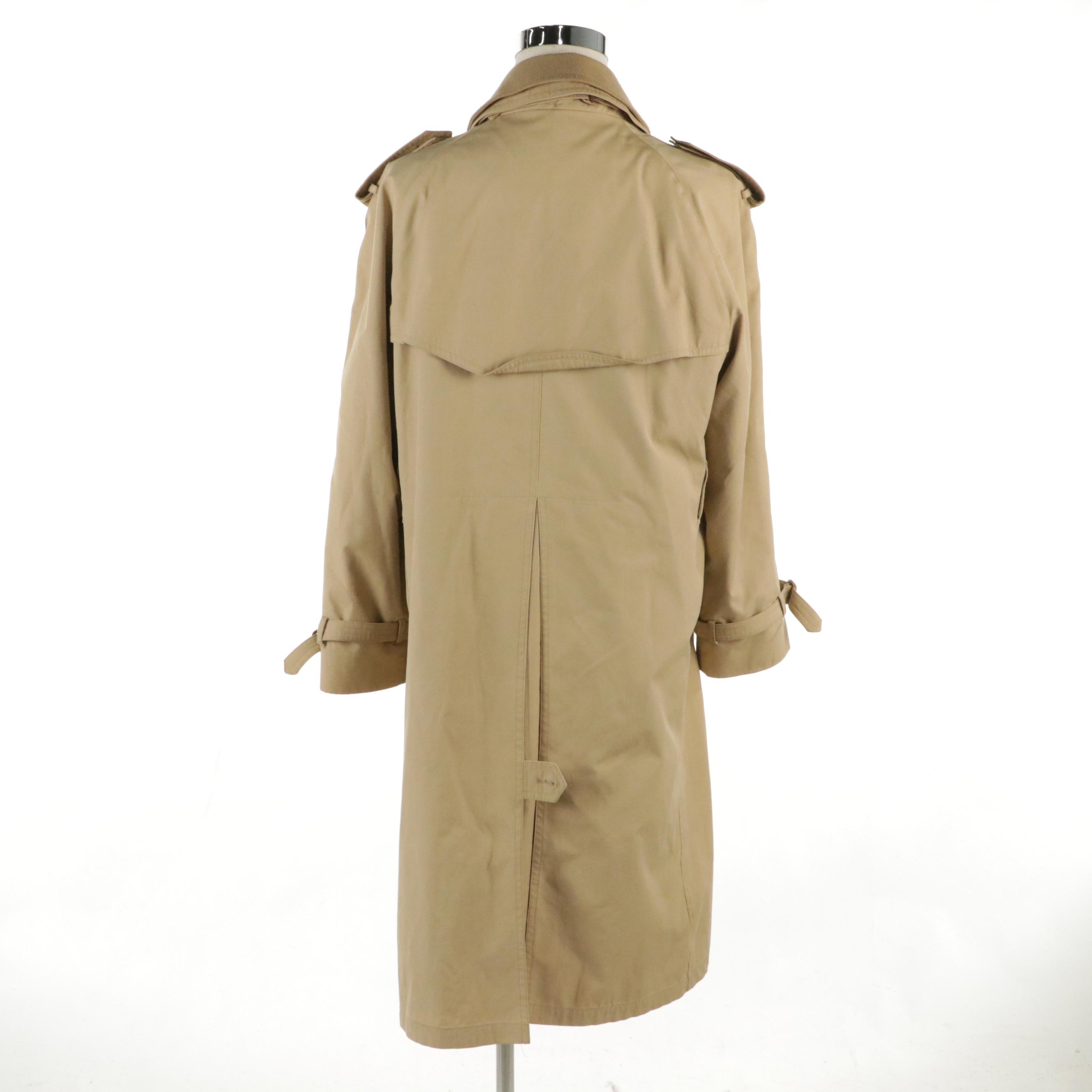 Men's Coburne Square Wool-Lined Khaki Cotton Trench Coat