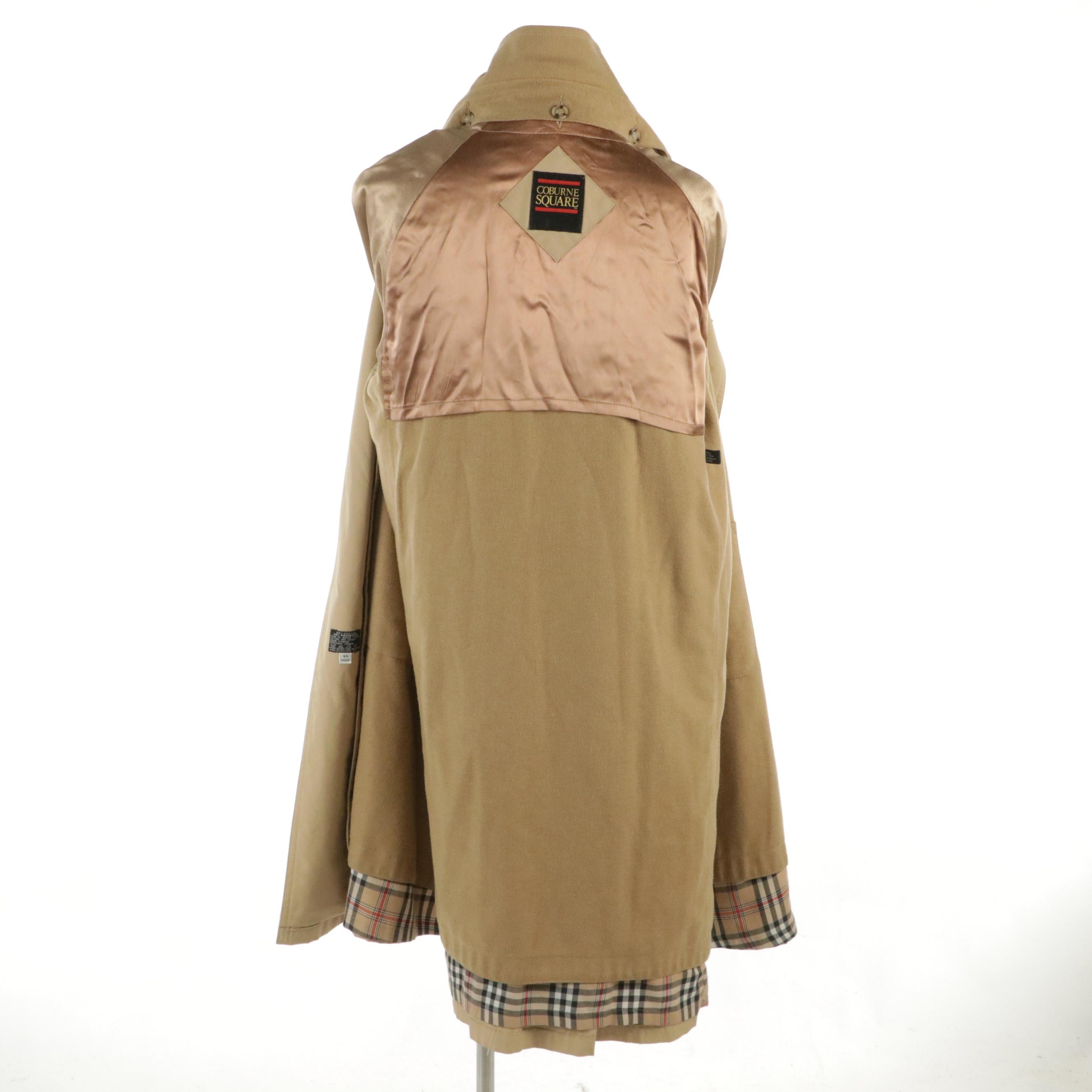 Men's Coburne Square Wool-Lined Khaki Cotton Trench Coat